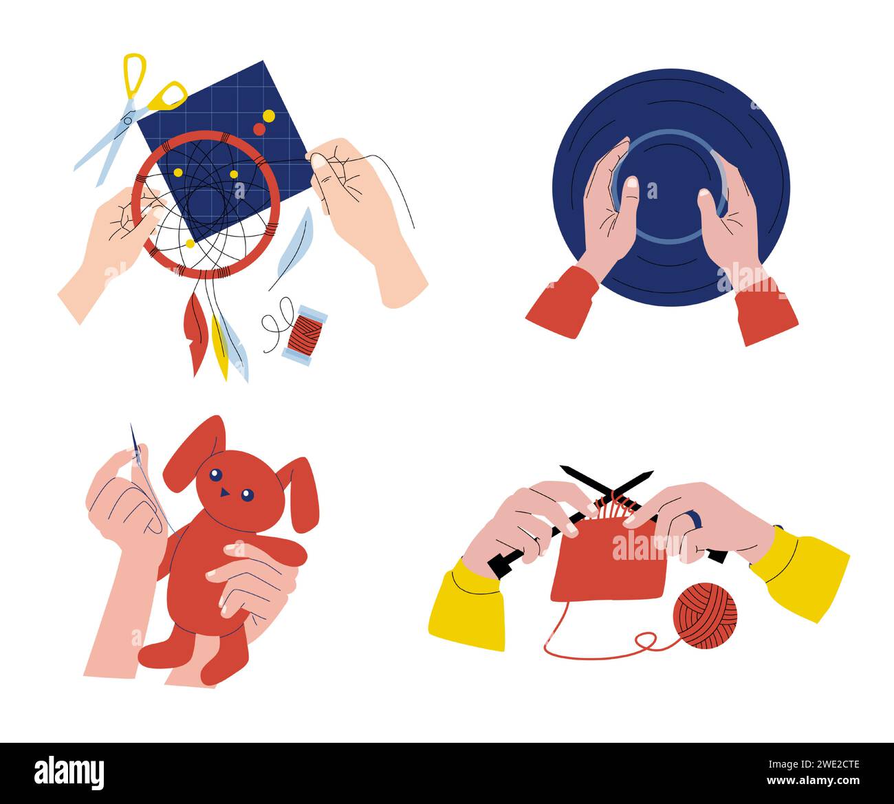 Traditional handmade needlework embroidery, needlecraft and handcrafted