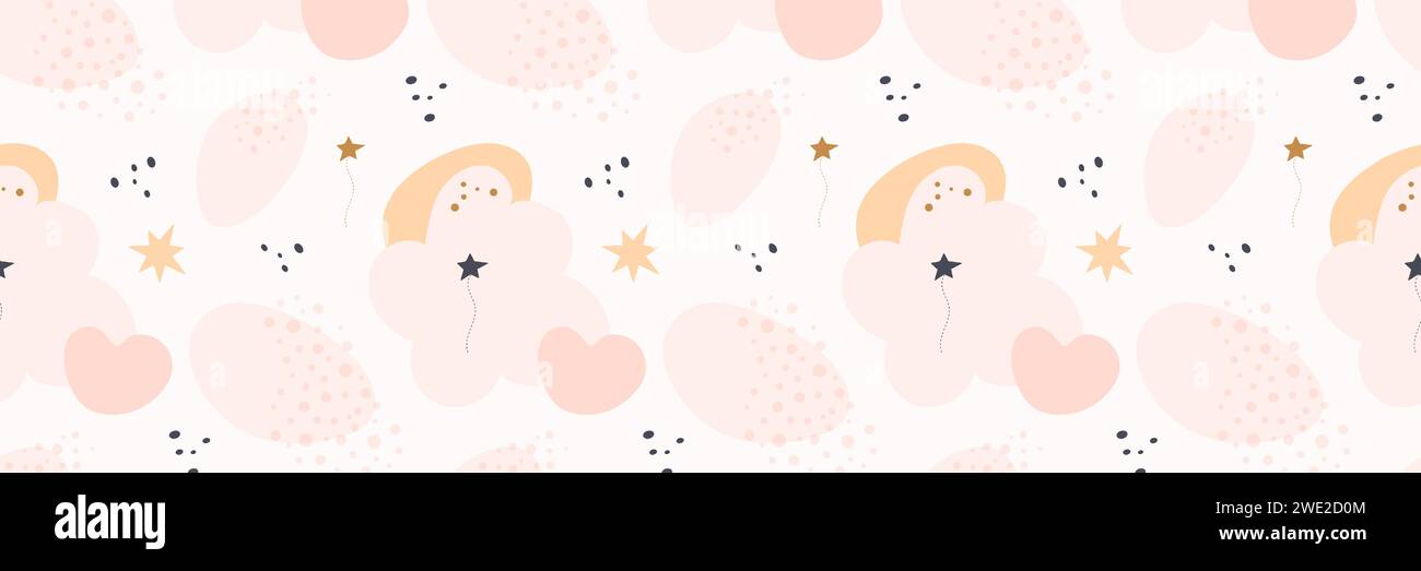 Bohemian baby pattern. Seamless baby pattern in boho style Stock Vector ...