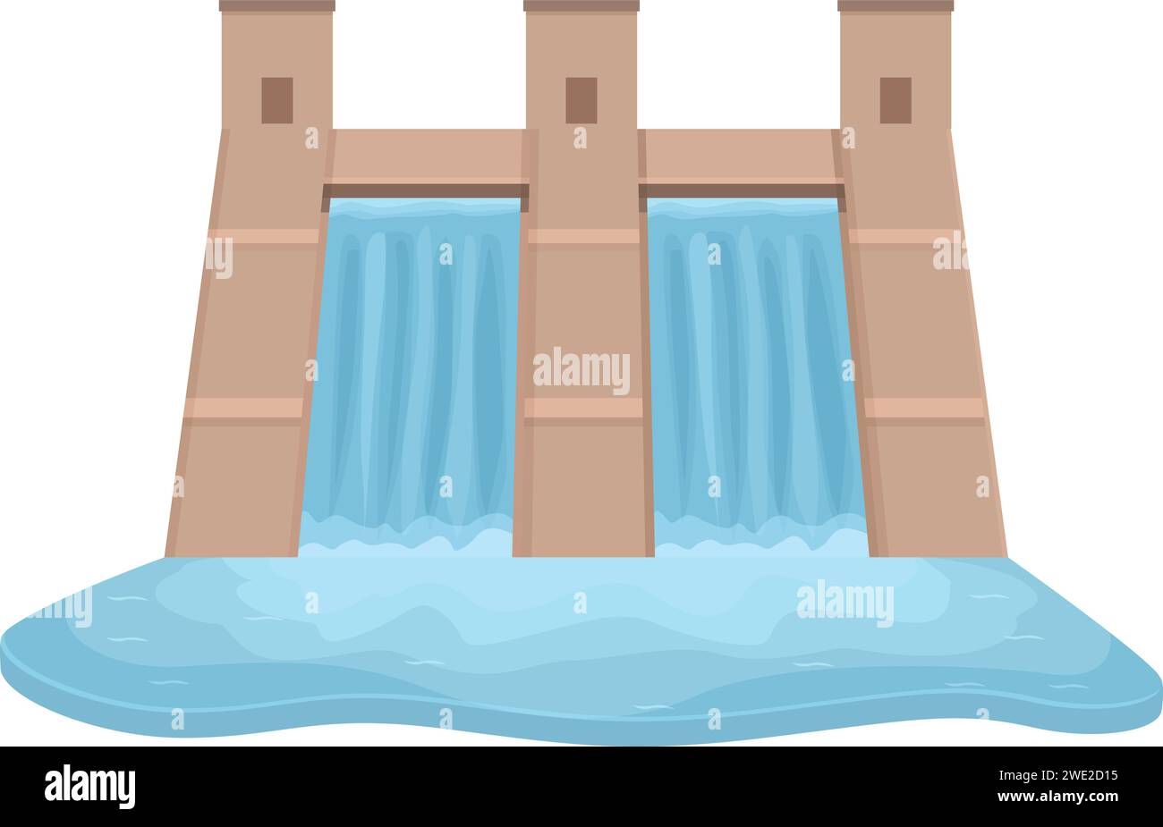 Stream hydro power icon cartoon vector. Electric pumped. Facility ...