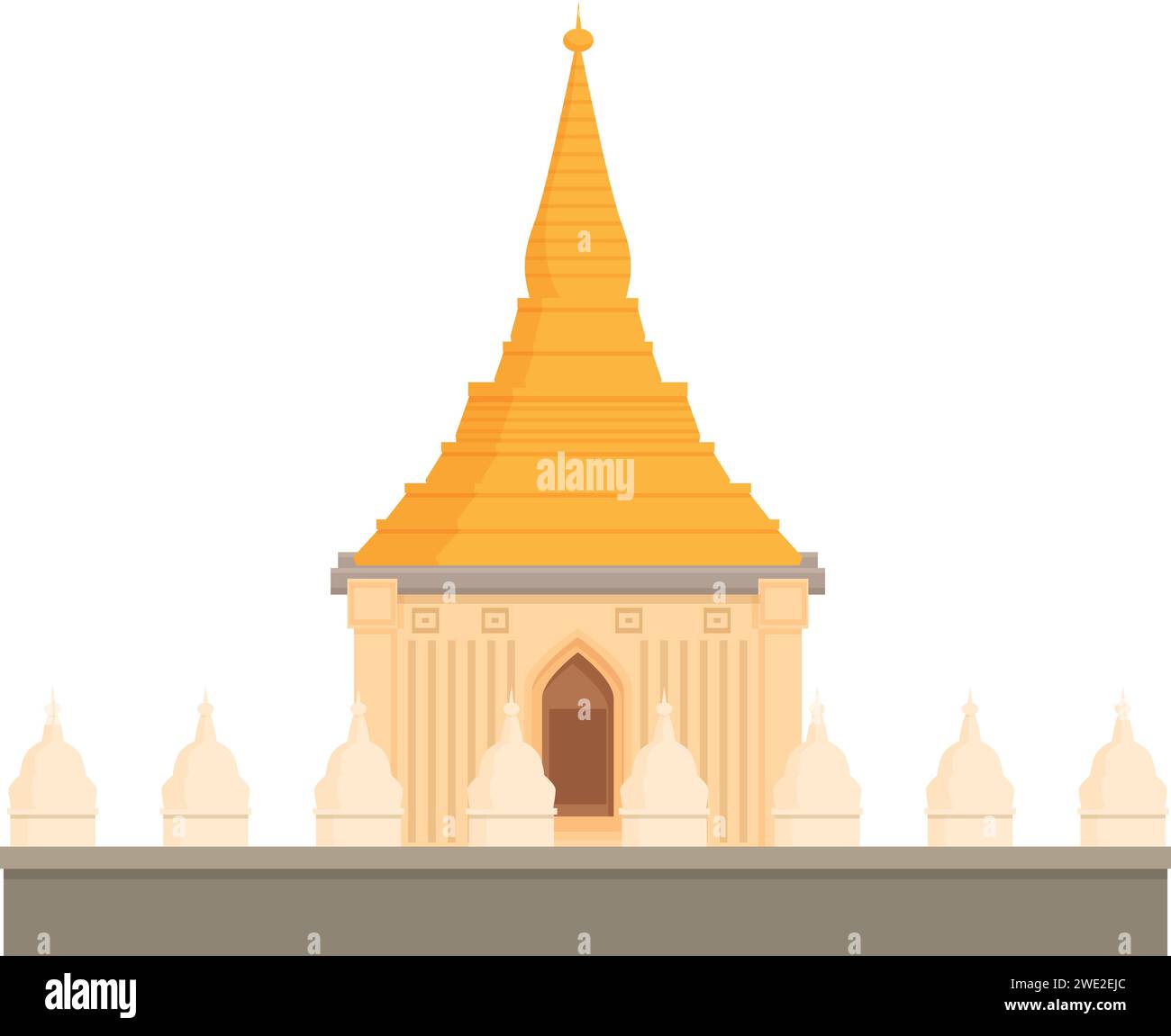 Temple festival icon cartoon vector. Myanmar country. Landmark architecture Stock Vector