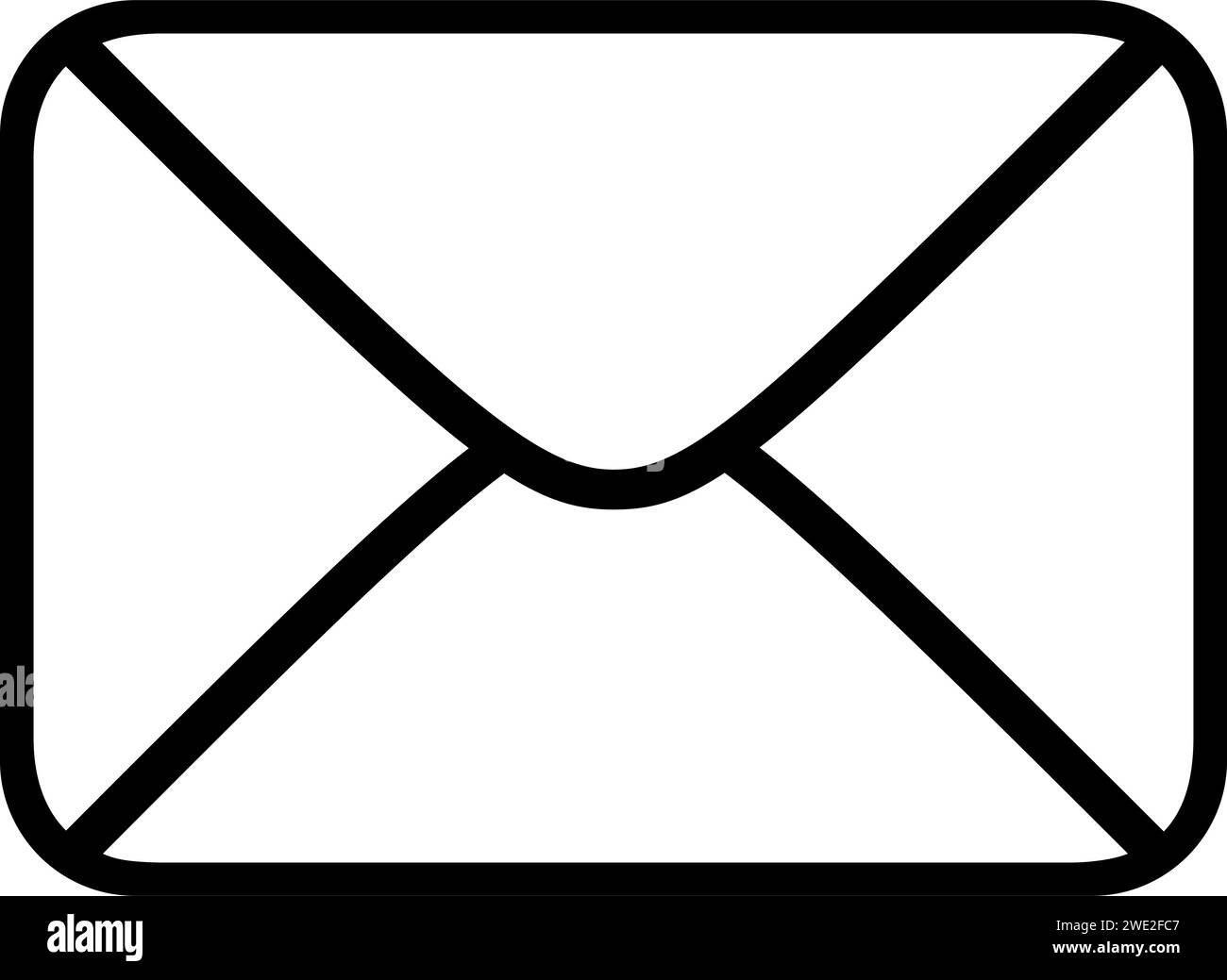 Black letter, email icon Stock Vector