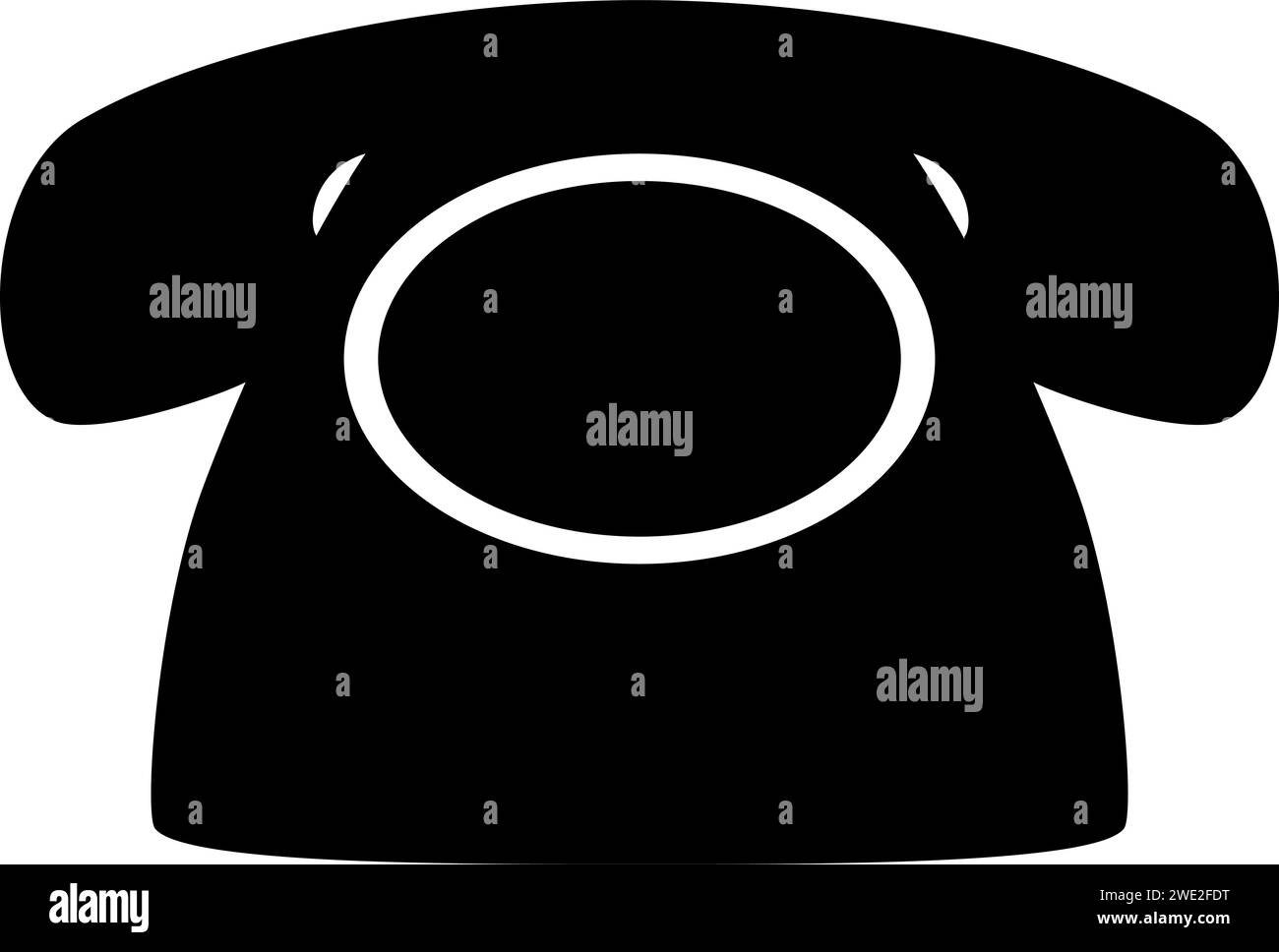 Old phone icon black Stock Vector