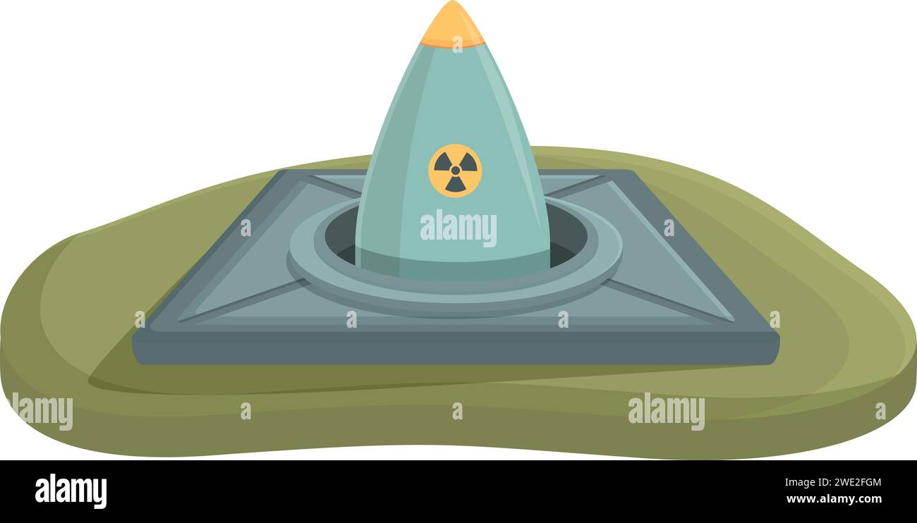 Underground nuclear weapon icon cartoon vector. Nuke danger. Atomic ...