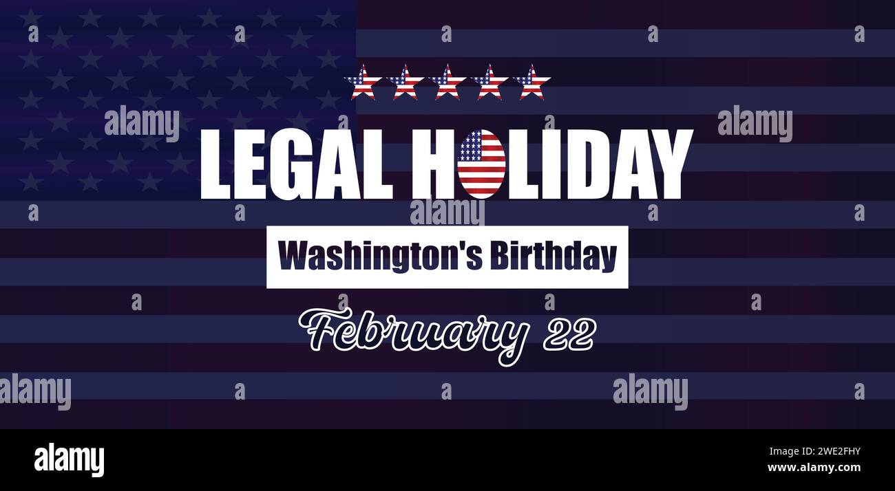 Legal holiday washington's birthday text illustration design Stock