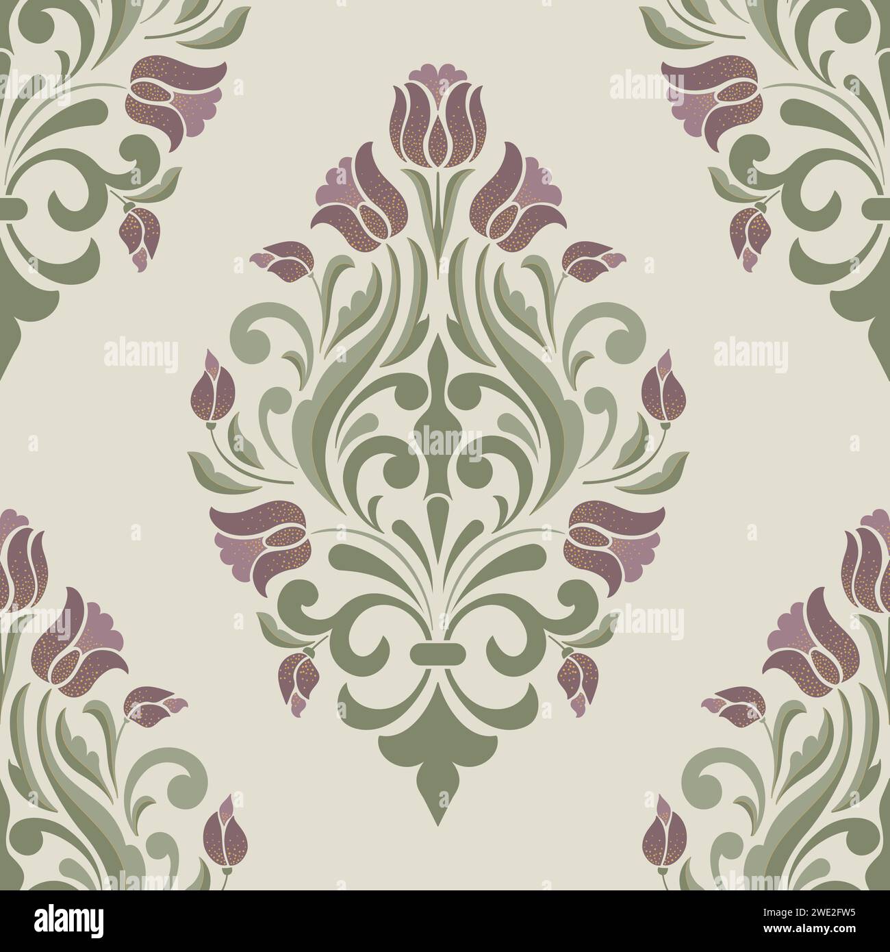 Damask seamless pattern element. Vector classical luxury old fashioned ...