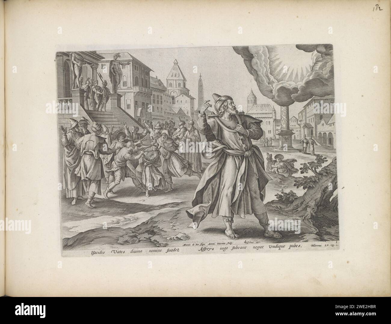 God appears to Jeremiah, 1643 print God appears in the sky like a jet