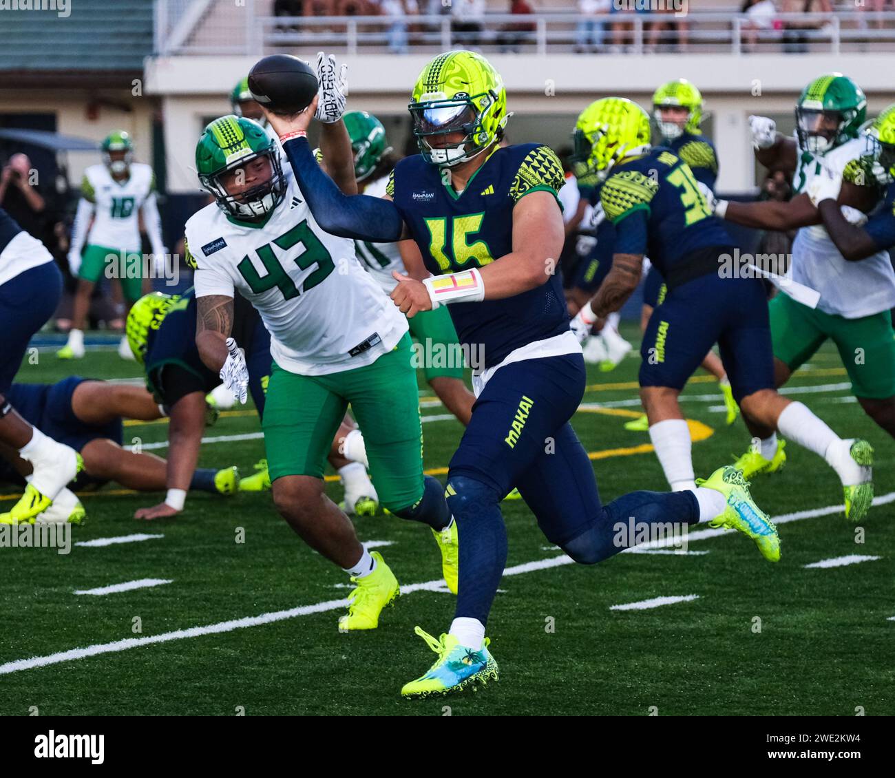 Honolulu, Hawaii, USA. 19th Jan, 2024. Team Makai quarterback Dylan