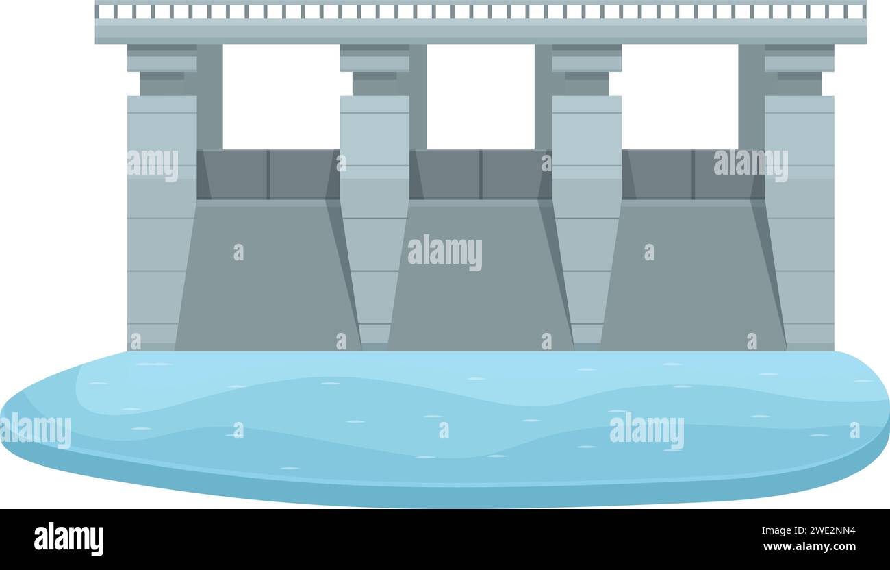 Cement hydro power icon cartoon vector. Source turbine. Electric ...