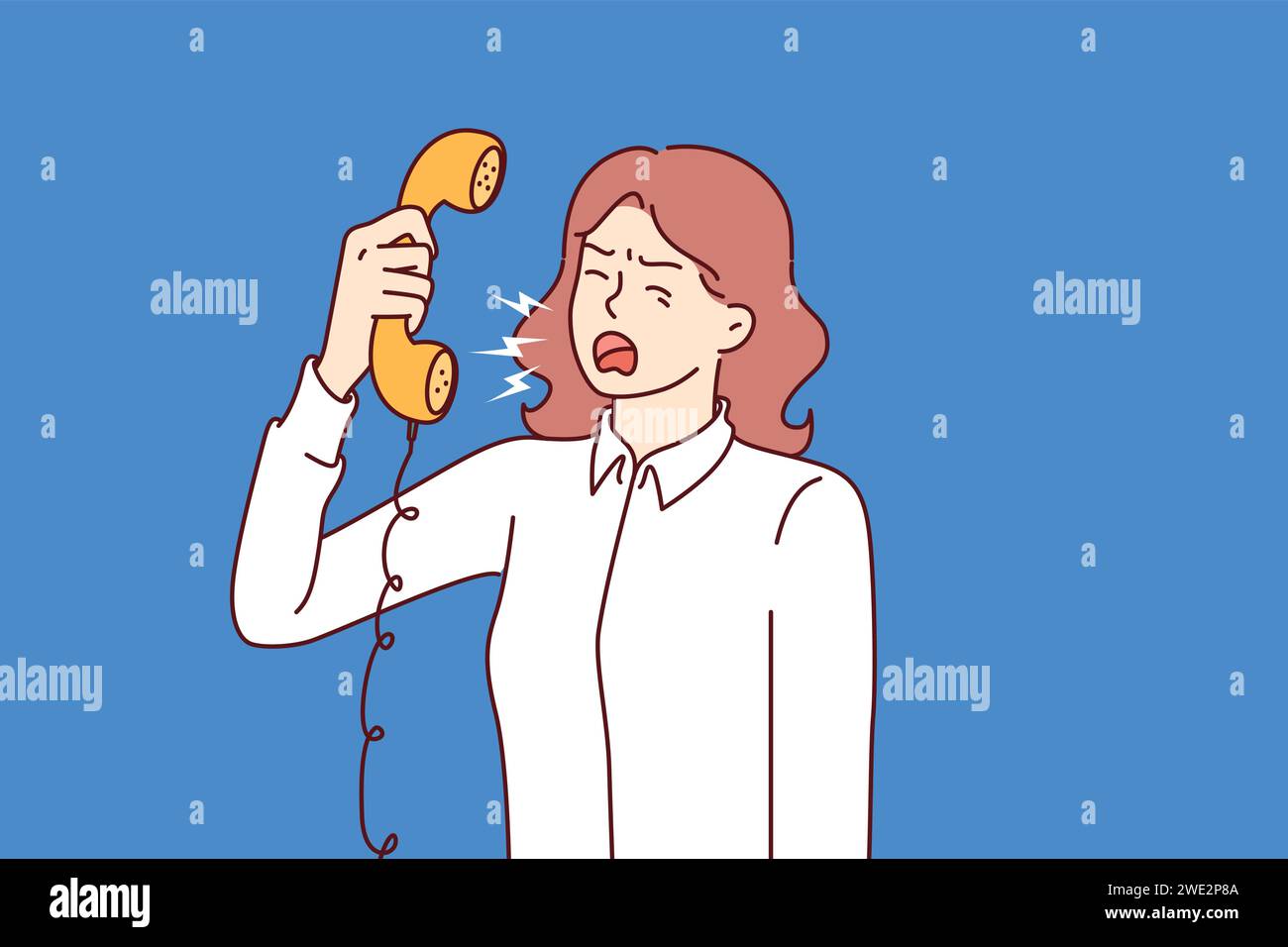 Angry telephone call woman Stock Vector Images - Alamy
