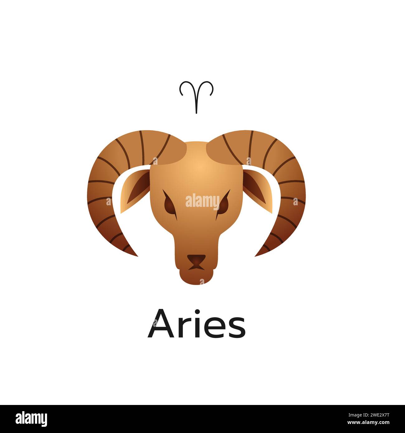 Aries zodiac sign logo icon isolated horoscope symbol vector