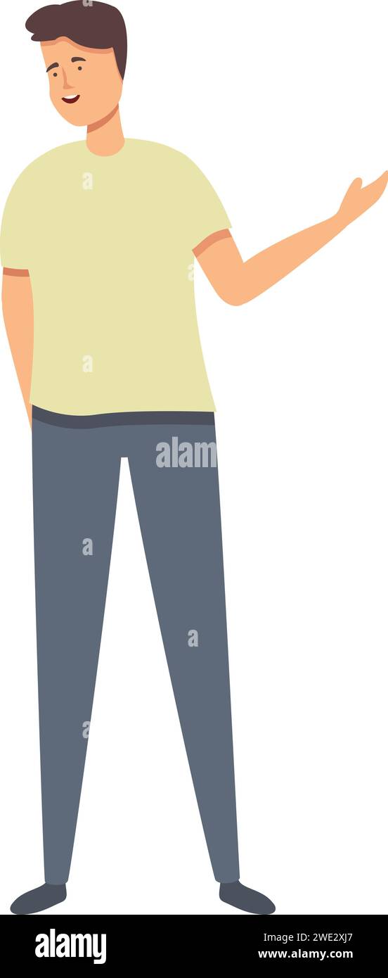 Host reporter icon cartoon vector. Male personal visual. Digital host Stock Vector