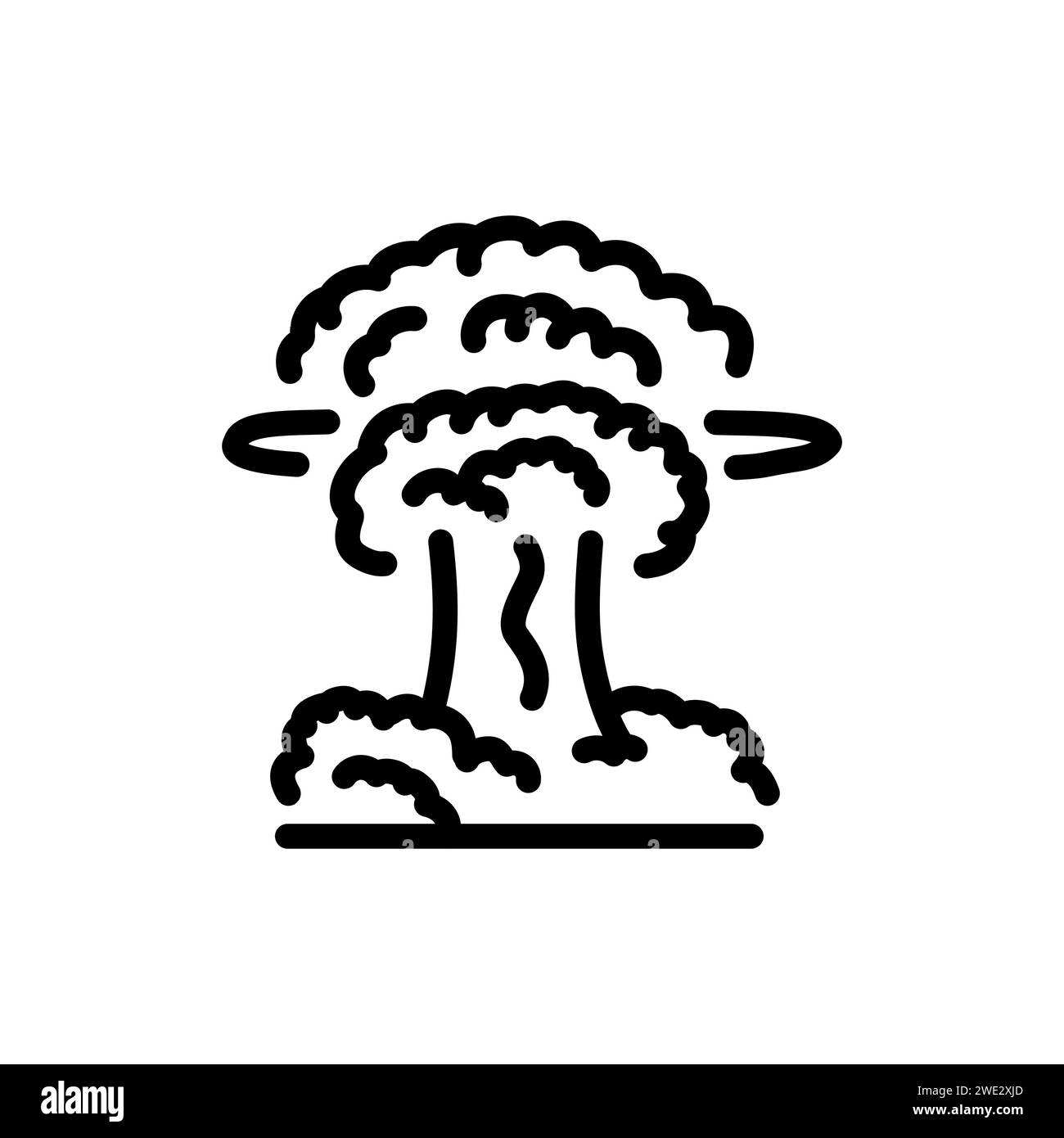 Nuclear explosion black line icon. Natural element. Pictogram for web ...
