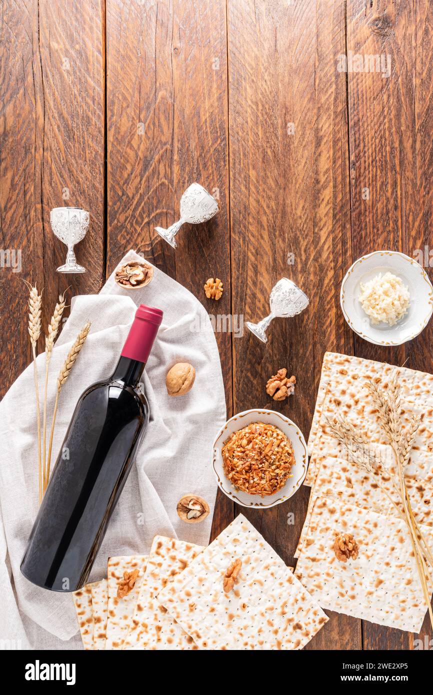 Traditional treats for the Jewish Passover holiday. matzoth , walnuts