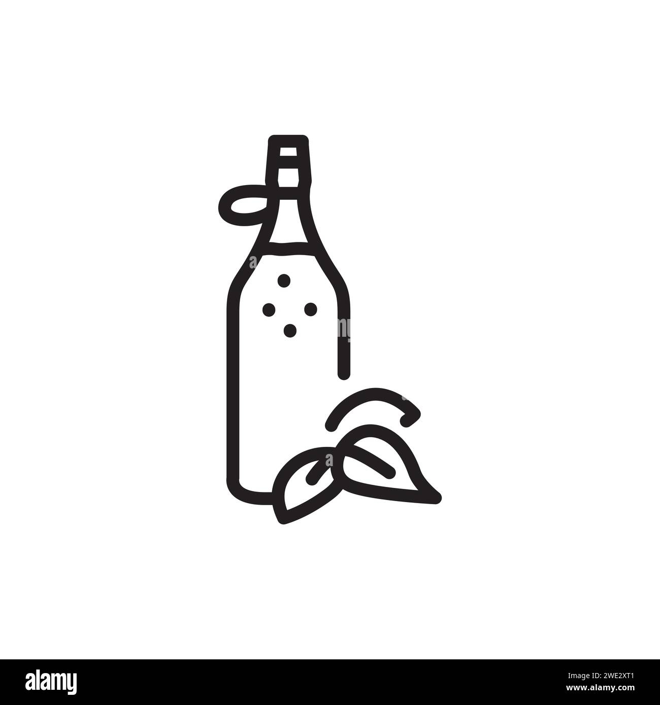Kombucha homemade tea in bottle color line icon. Japanese fermented ...