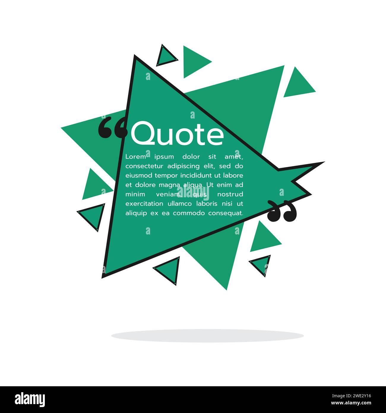 Quote box frame icon in flat style. Dialogue speech on isolated background vector illustration Stock Vector