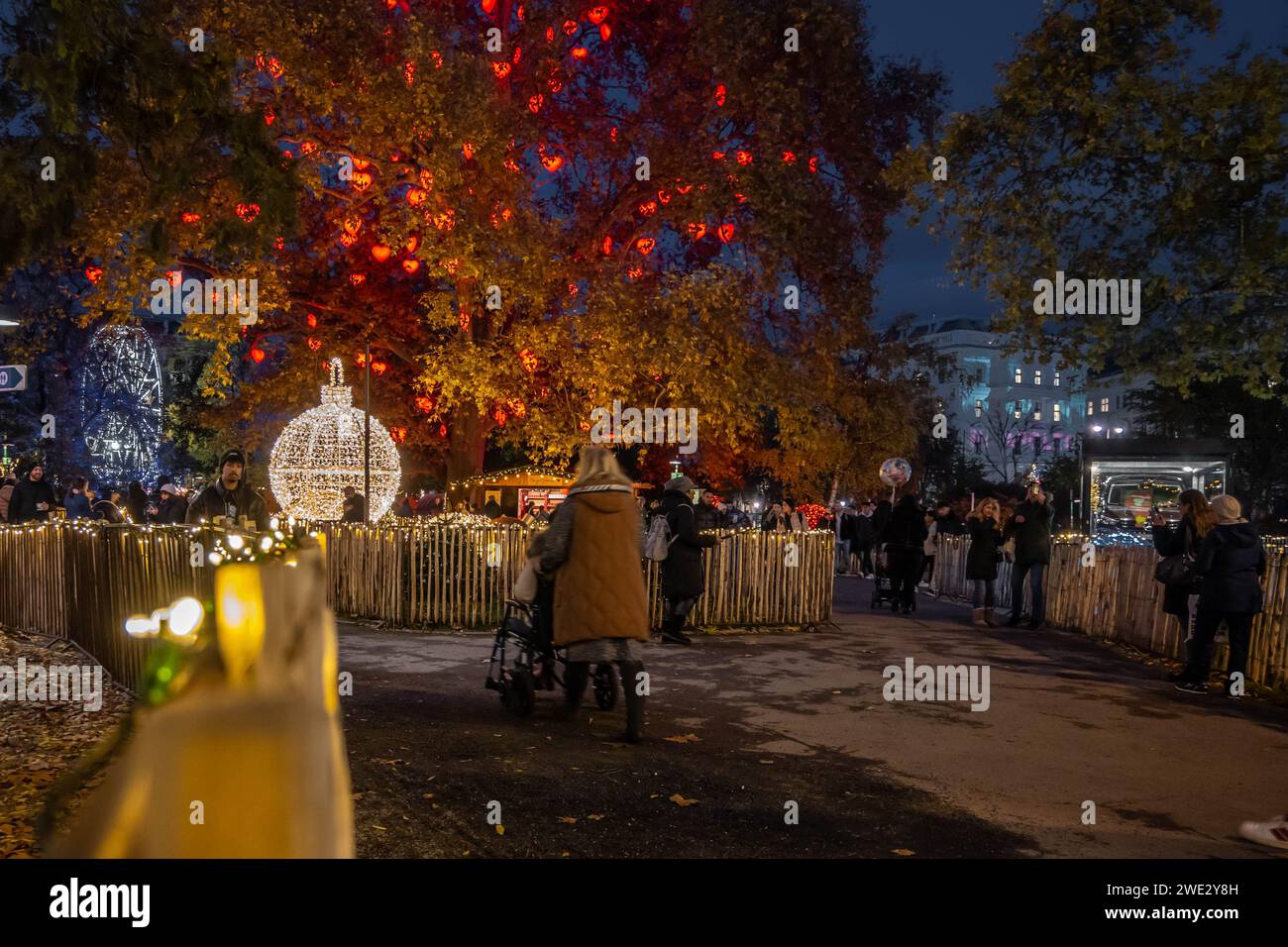 VIENNA, AUSTRIA - 20 November 2023: Christmas market Christkindlmarkt ...