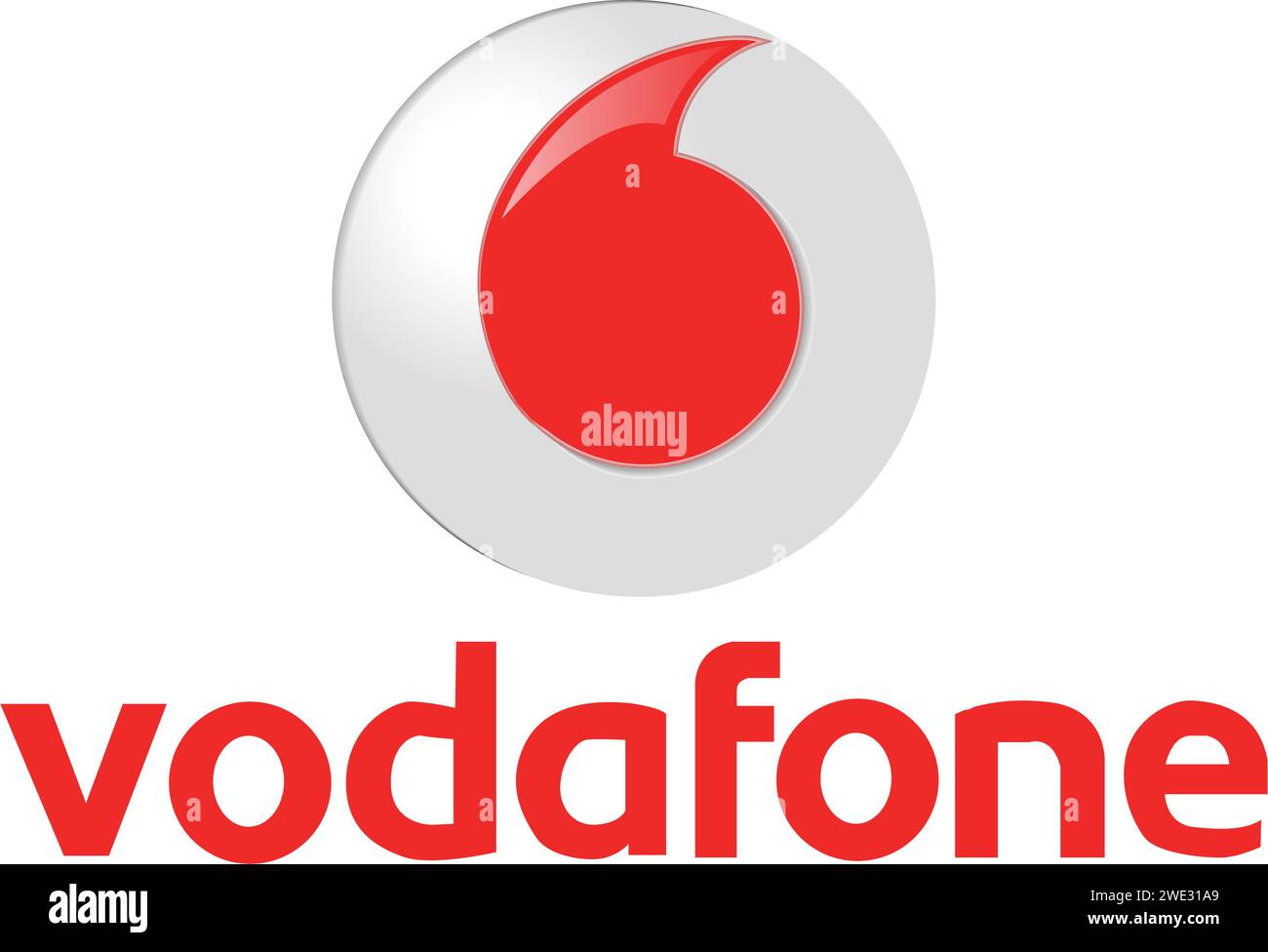 Vodafone logo Vector , Telecomm Company typography, telecommunications logo Stock Vector