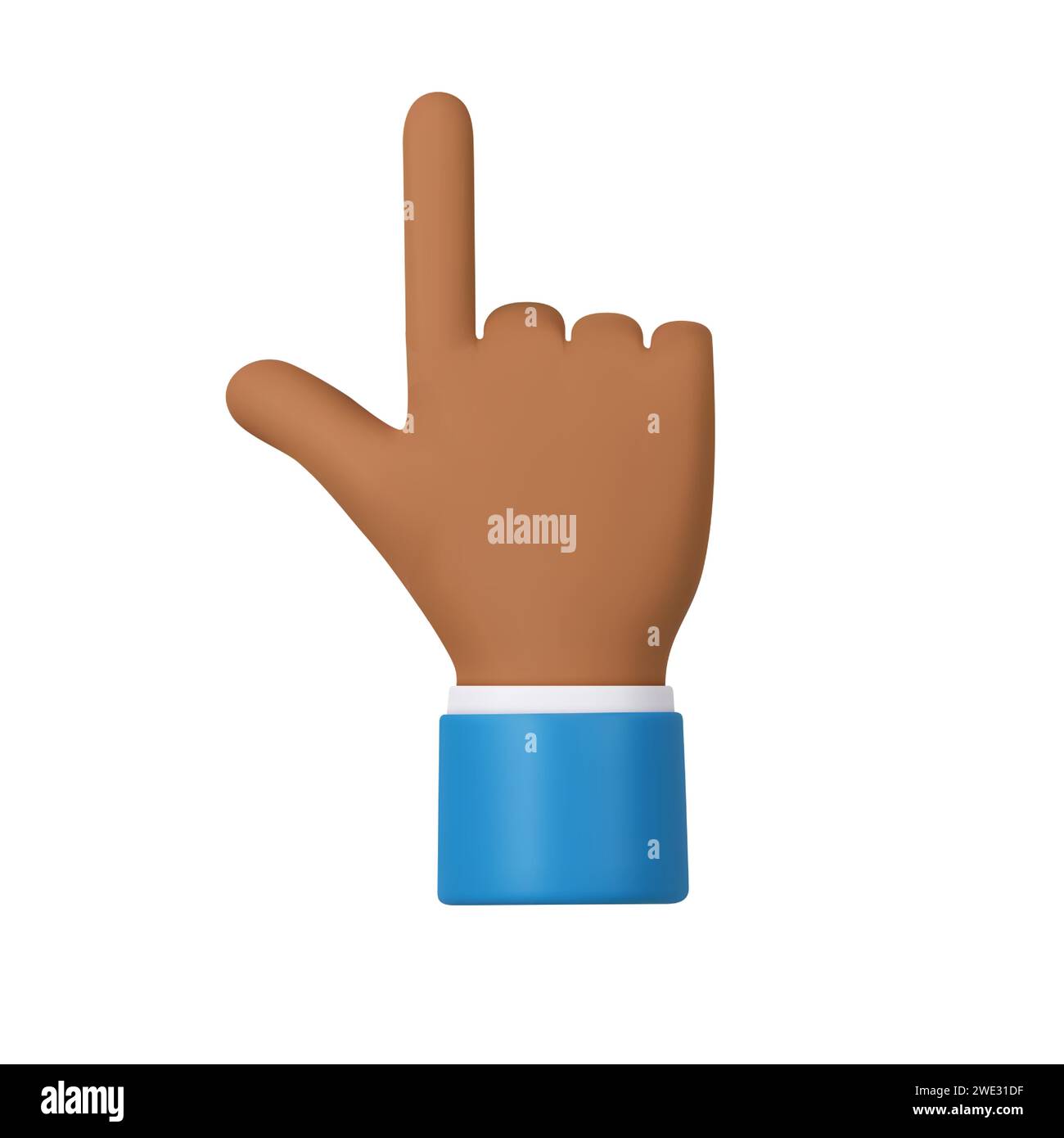 3d character hand pointing at something Stock Vector