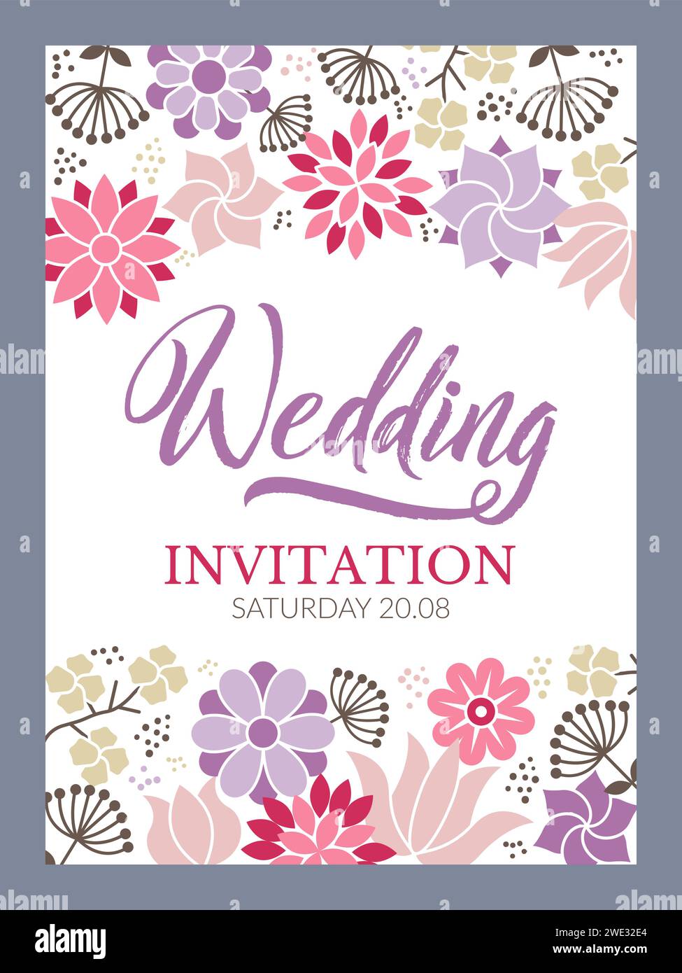 Wedding invitation poster invitation to celebration Stock Vector Image ...