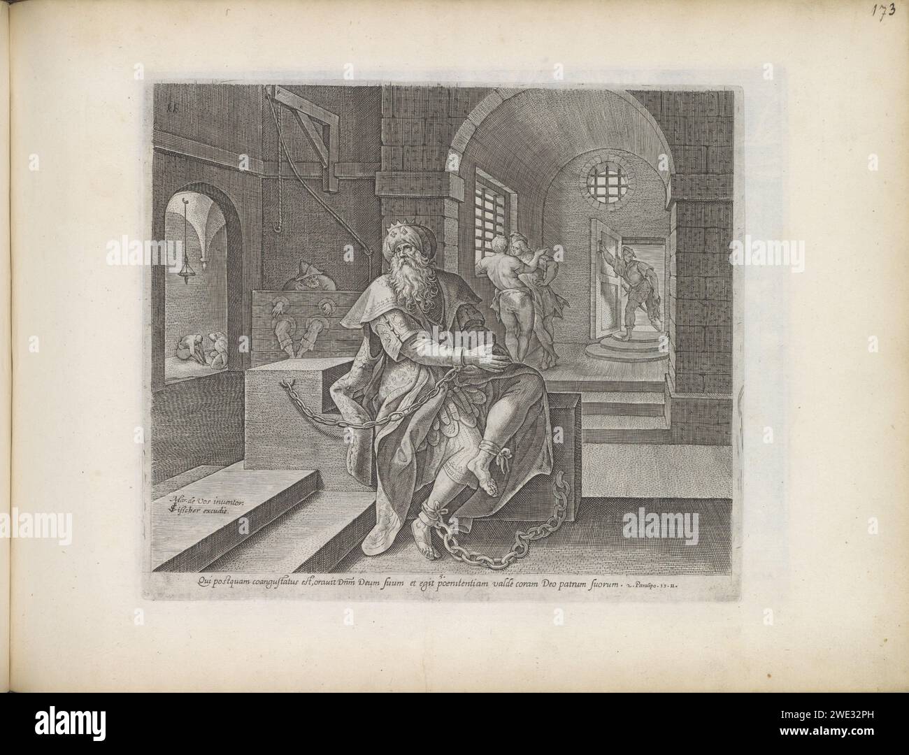 King Manasse in prison, 1643 print King Manasse of Judah repeatedly ...