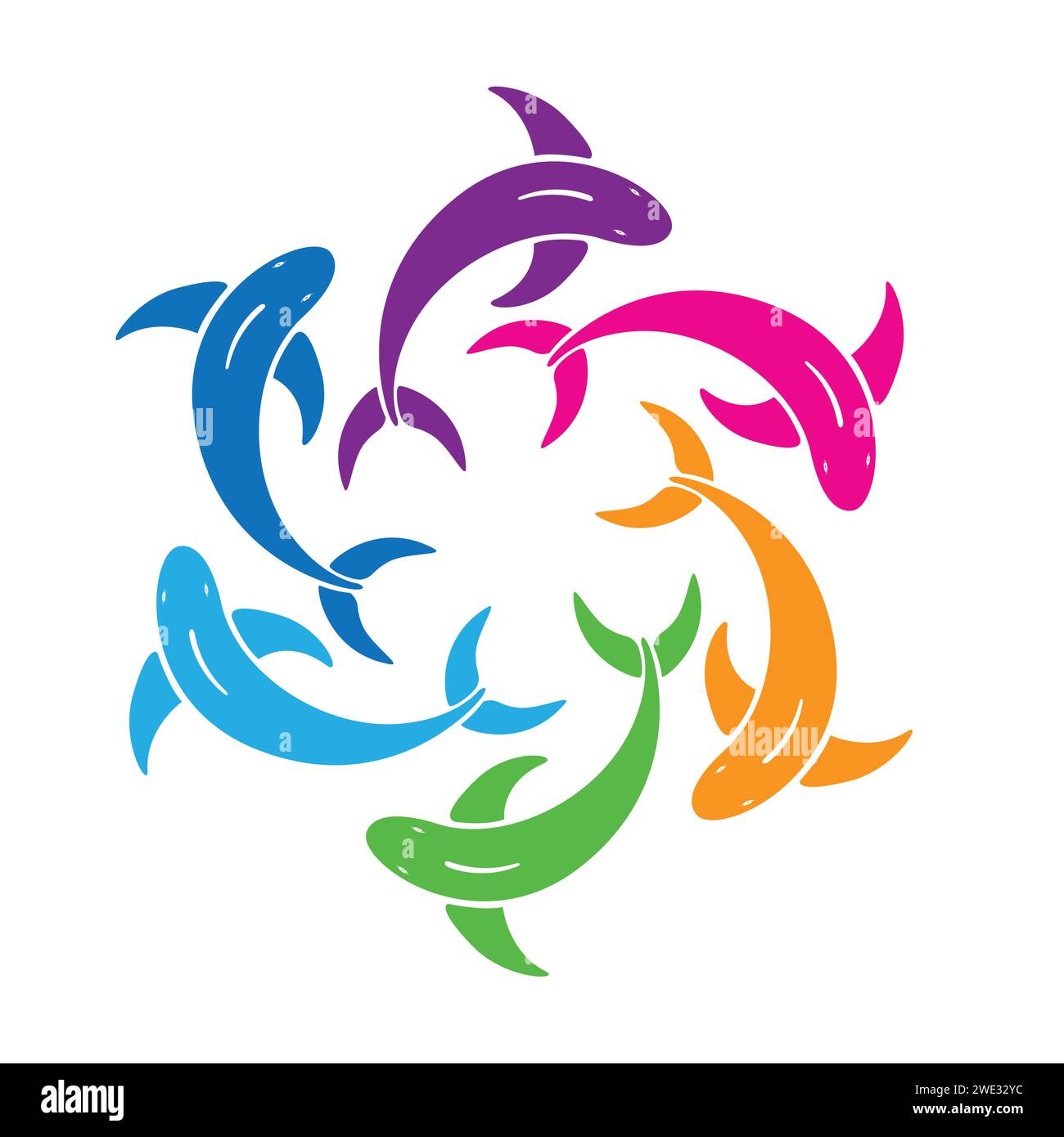 Fish logo colorful creative vector symbol illustration, ocean fish logo design on white background Vector illustration Stock Vector
