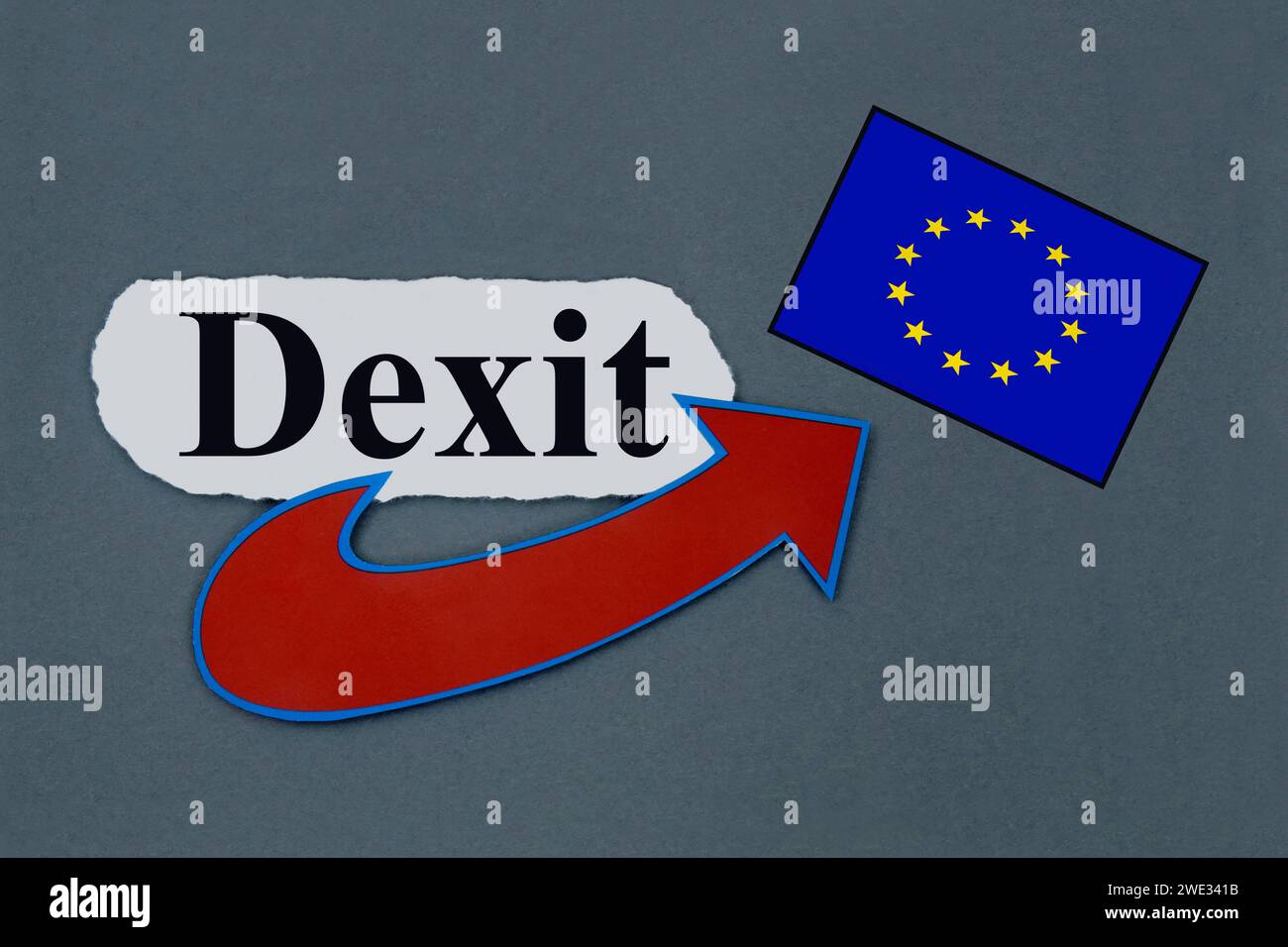 Dexit mit AfD-Symbol und Symbol der EU Dexit mit AfD-Symbol und Symbol ...