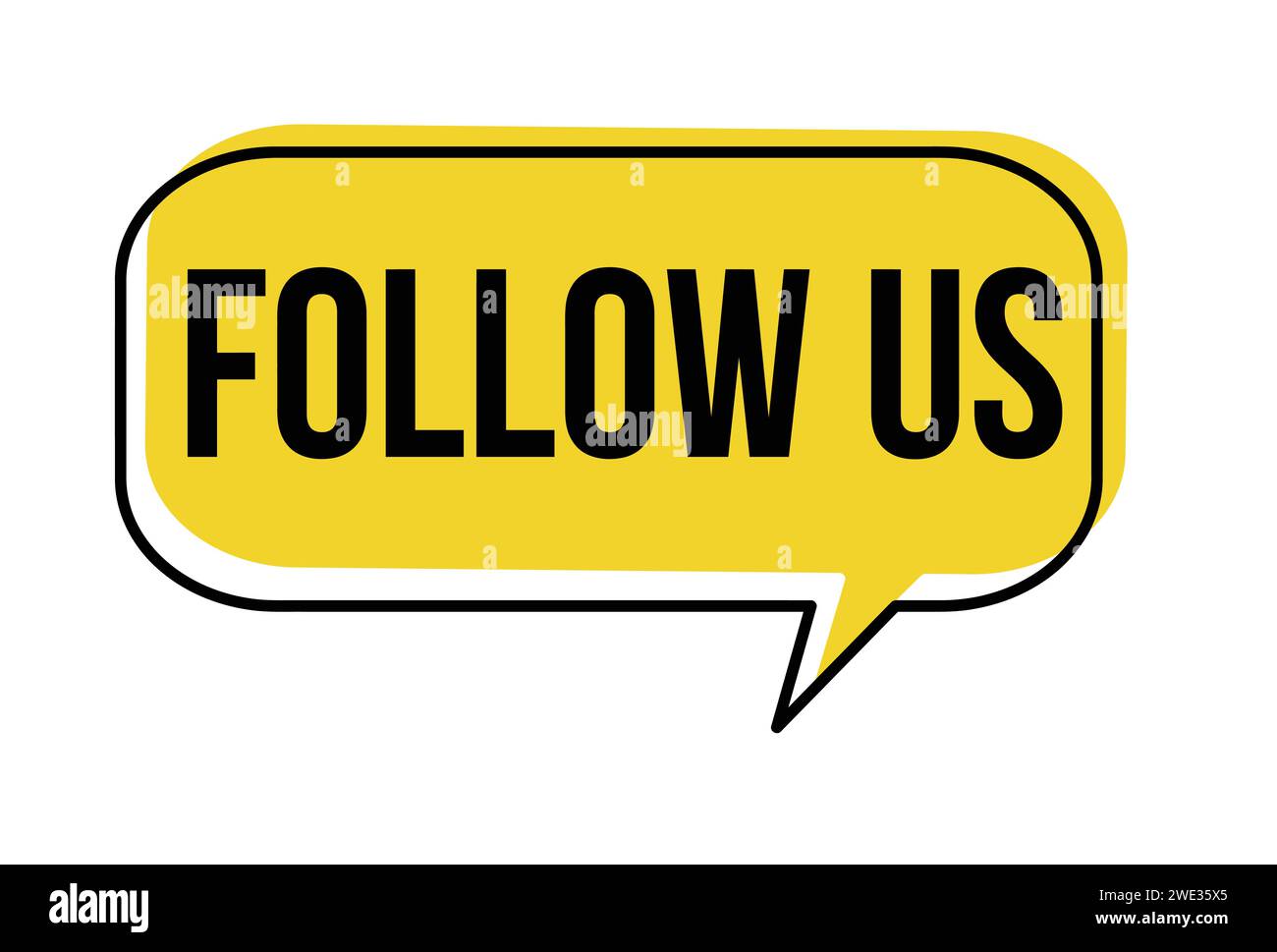 Follow us speech bubble on white background, vector illustration Stock