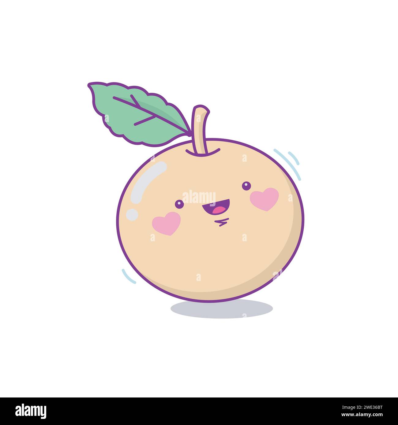 Cute funny orange fruit character. Vector hand drawn cartoon kawaii ...