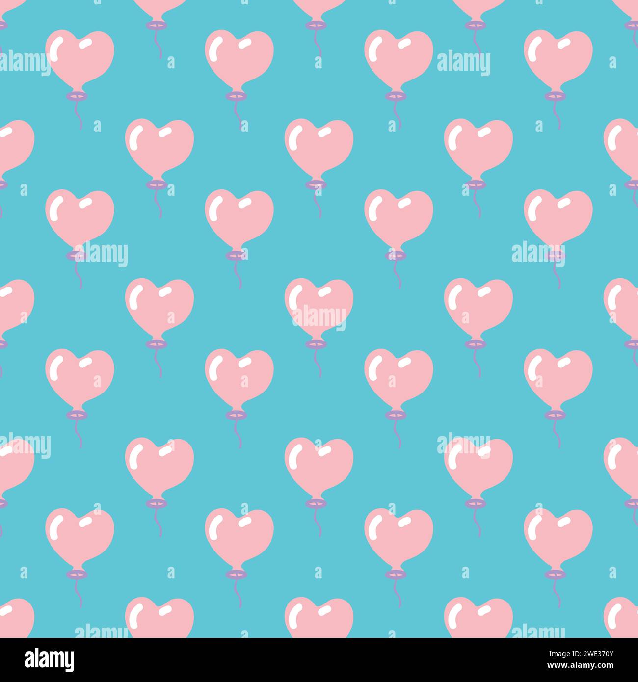 Pink heart shaped balloon. Vector illustration isolated on white ...