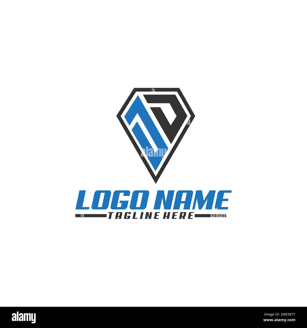 initial DD diamond modern logo design vector Stock Vector