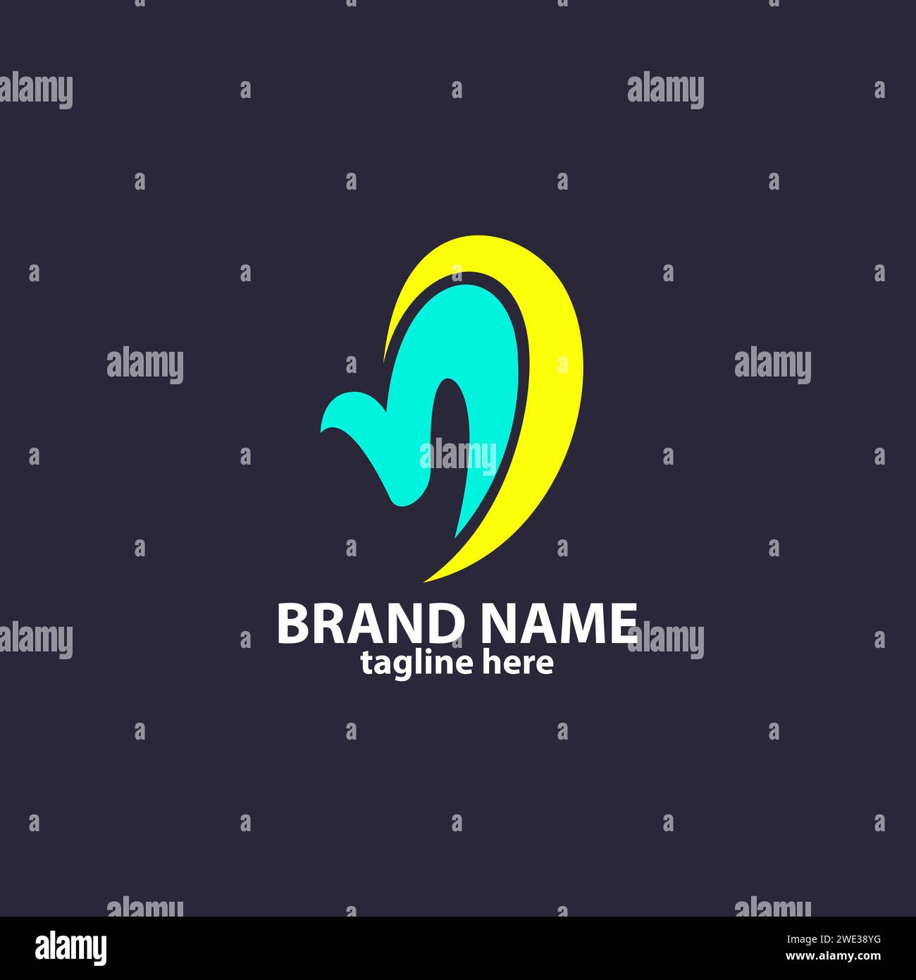 minimalist initial letter ND logo design vector Stock Vector