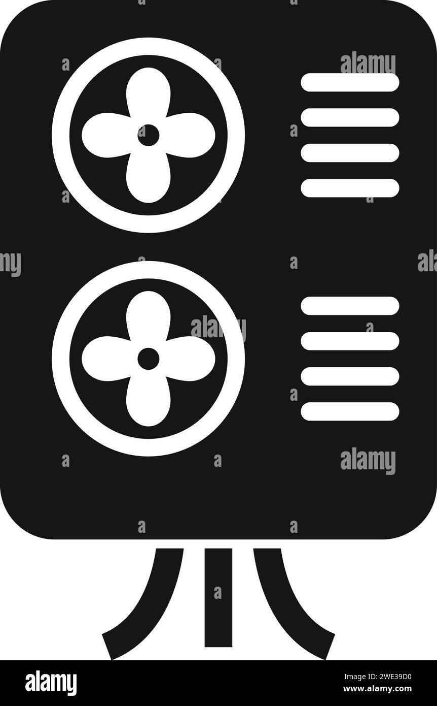 Work cooling system icon simple vector. Broken air conditioner. Repair