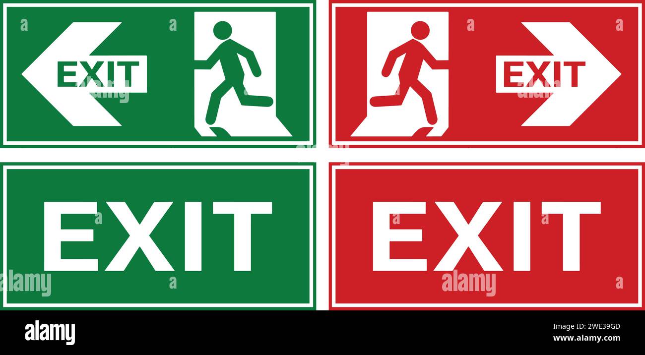 Collection Emergency fire exit sign, Emergency sign, Emergency exit