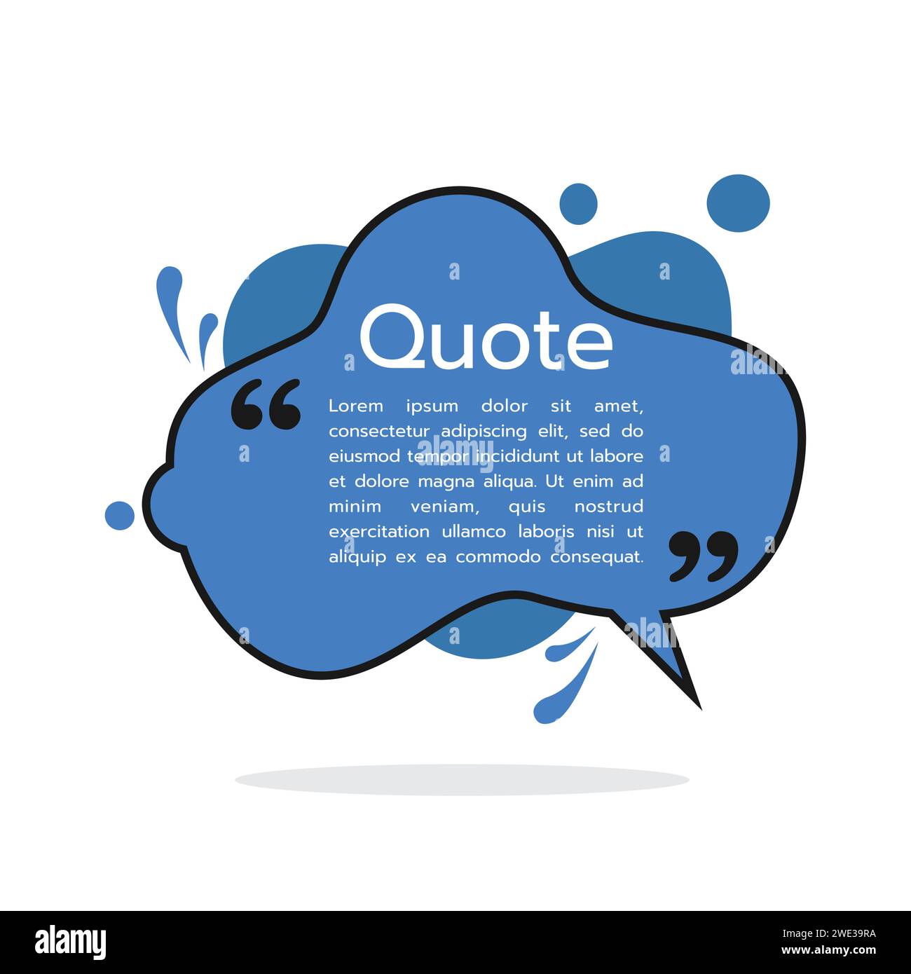 Quote box frame icon in flat style. Dialogue speech on isolated ...