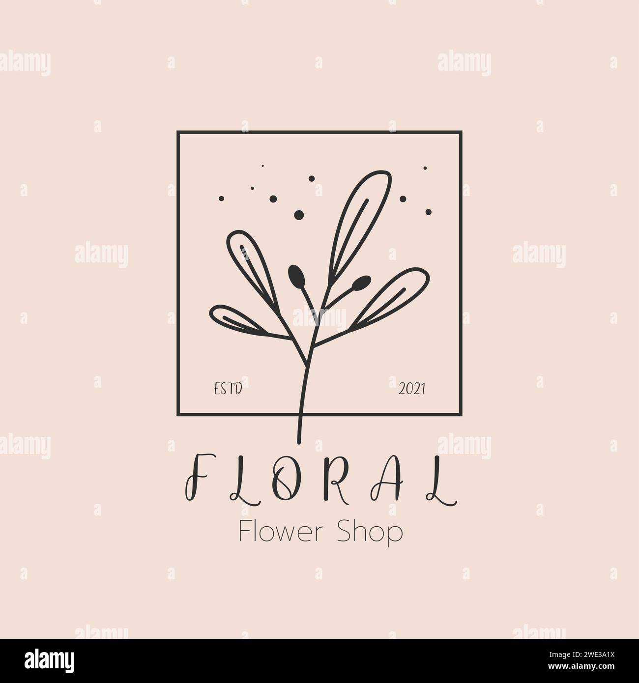 Vector hand drawn of flower logo template for labels, logos and badges for health care,florist