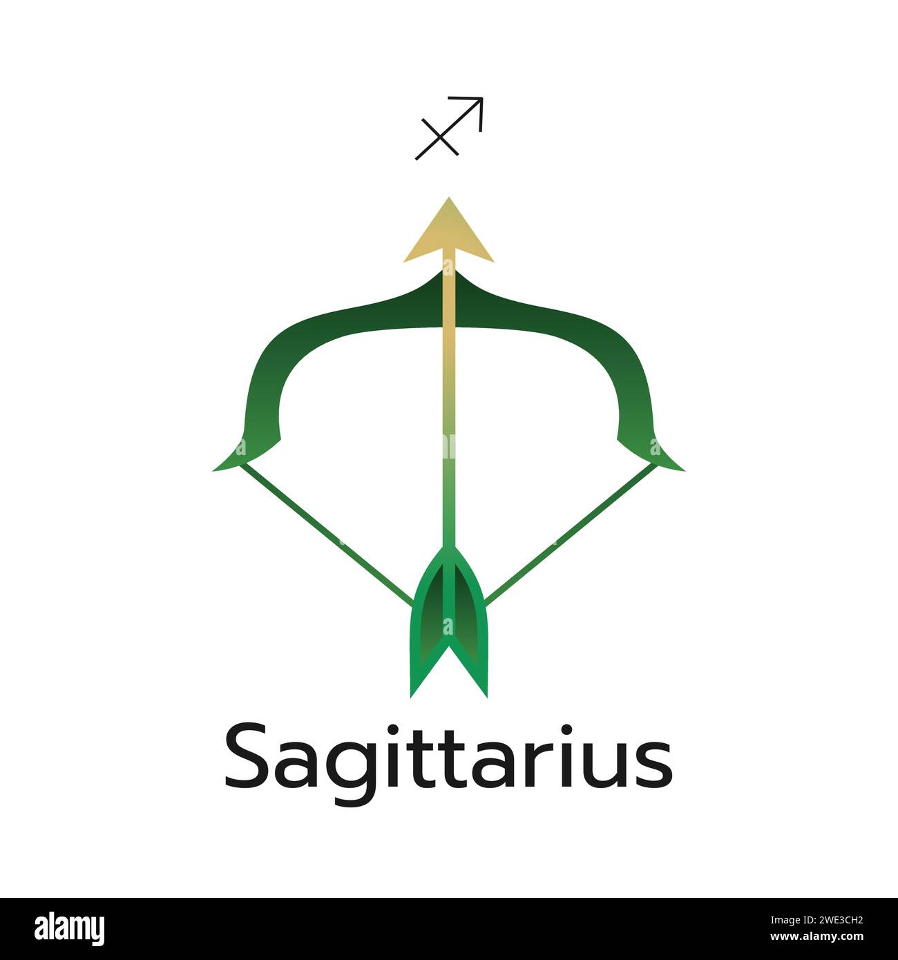Sagittarius zodiac sign logo icon isolated horoscope symbol vector illustration Stock Vector