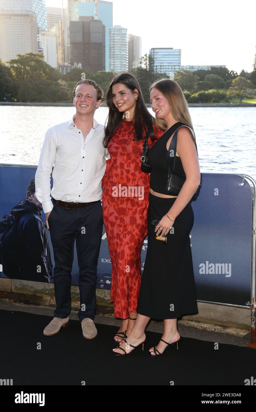 Sydney, Australia. 23rd January 2024. Sophia Banadinovich arrives on the red carpet for the Sydney Premiere of Force of Nature: The Dry 2 at Westpac OpenAir Sydney, Mrs Macquaries Point Royal Botanic Garden, Sydney. Credit: Richard Milnes/Alamy Live News Stock Photo