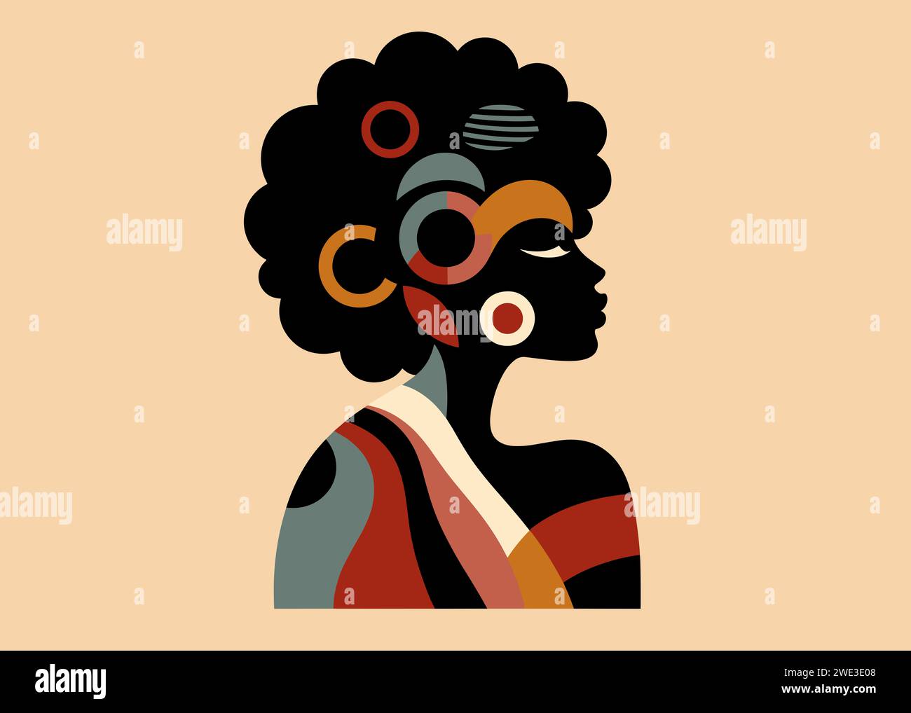 African woman silhouette art