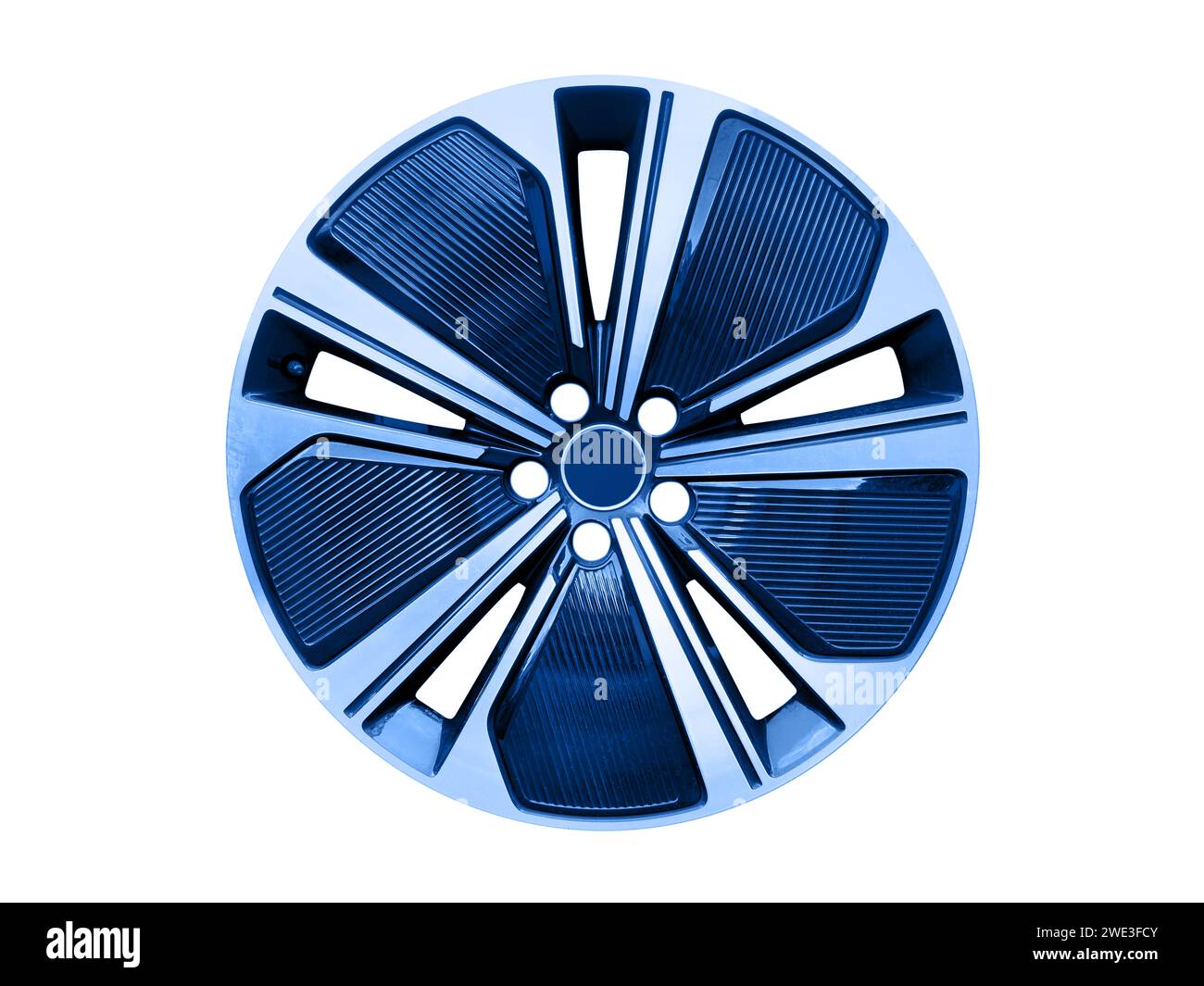 Car alloy wheel isolated on white background. New alloy wheel for a car