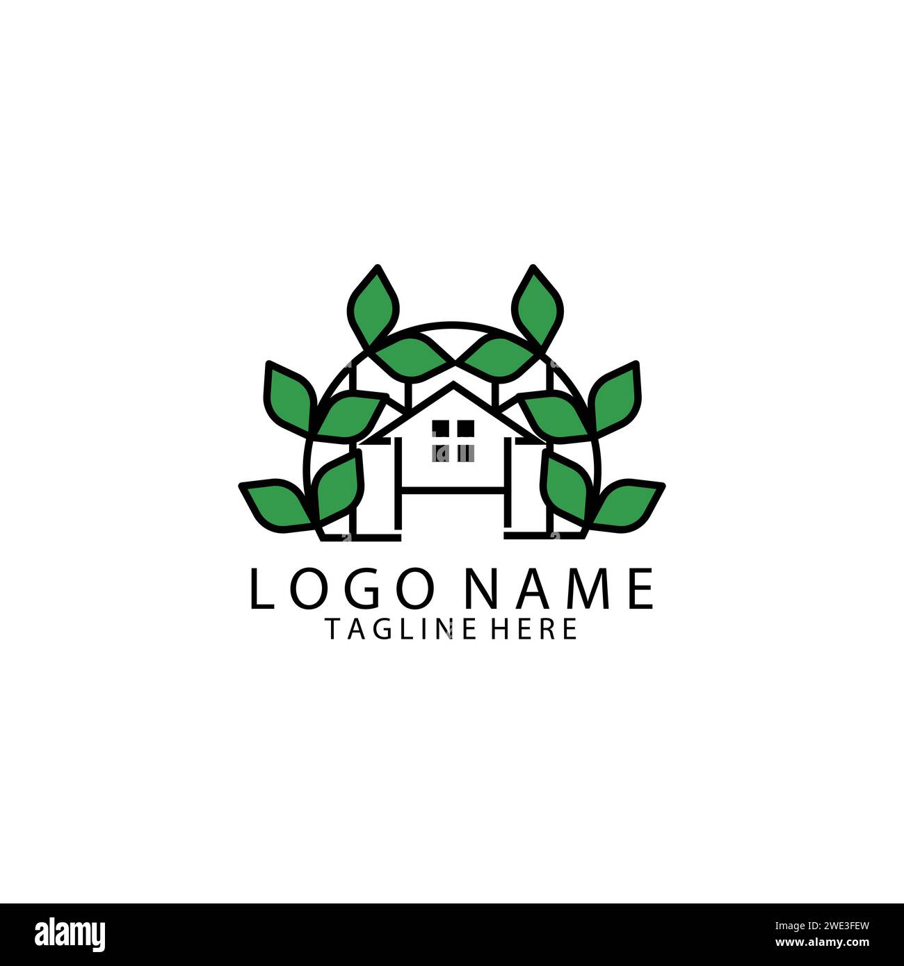 minimalist green house icon logo design vector Stock Vector Image & Art ...