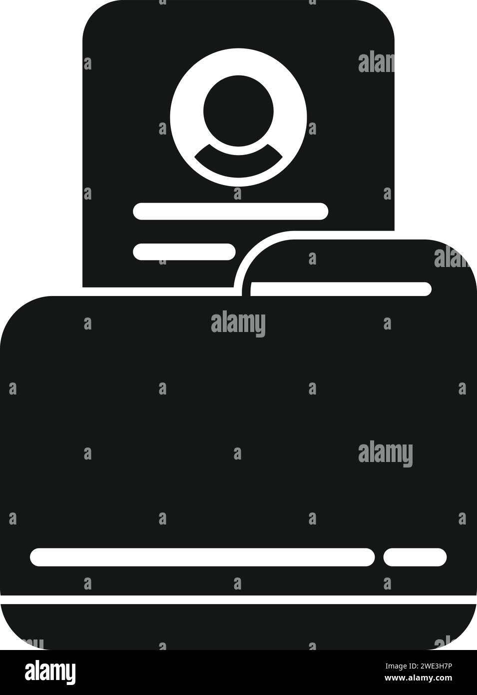 Employee moment trade icon simple vector. Cv paper folder. Search