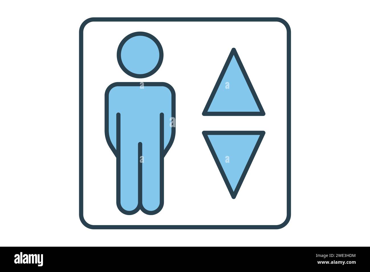 elevator icon. icon related to indoor navigation in public spaces. flat line icon style. element illustration Stock Vector