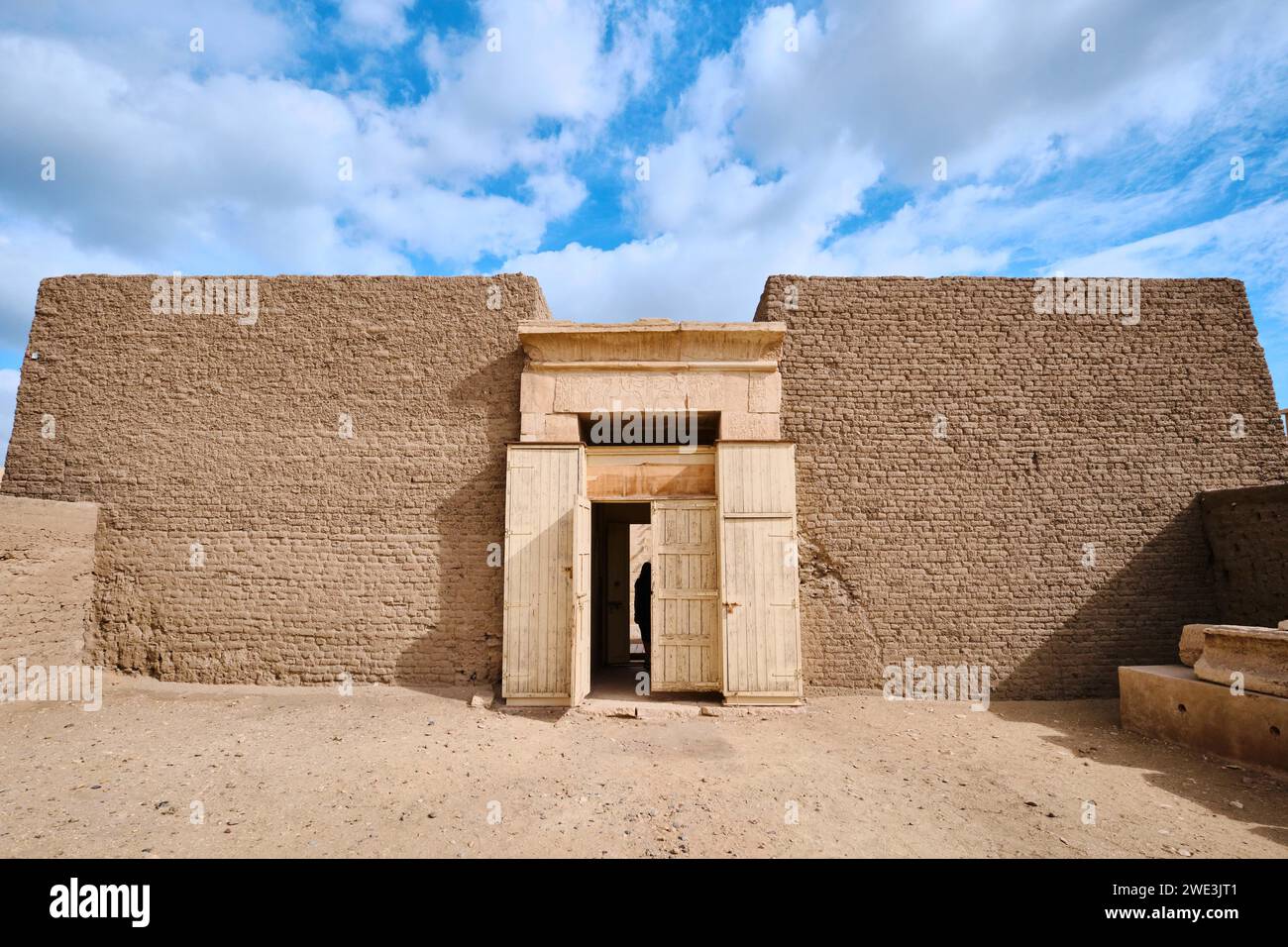 Saqqara, Egypt - January 2, 2024: Ancient Egyptian mastaba tomb in Saqqara Necropolis Stock Photo