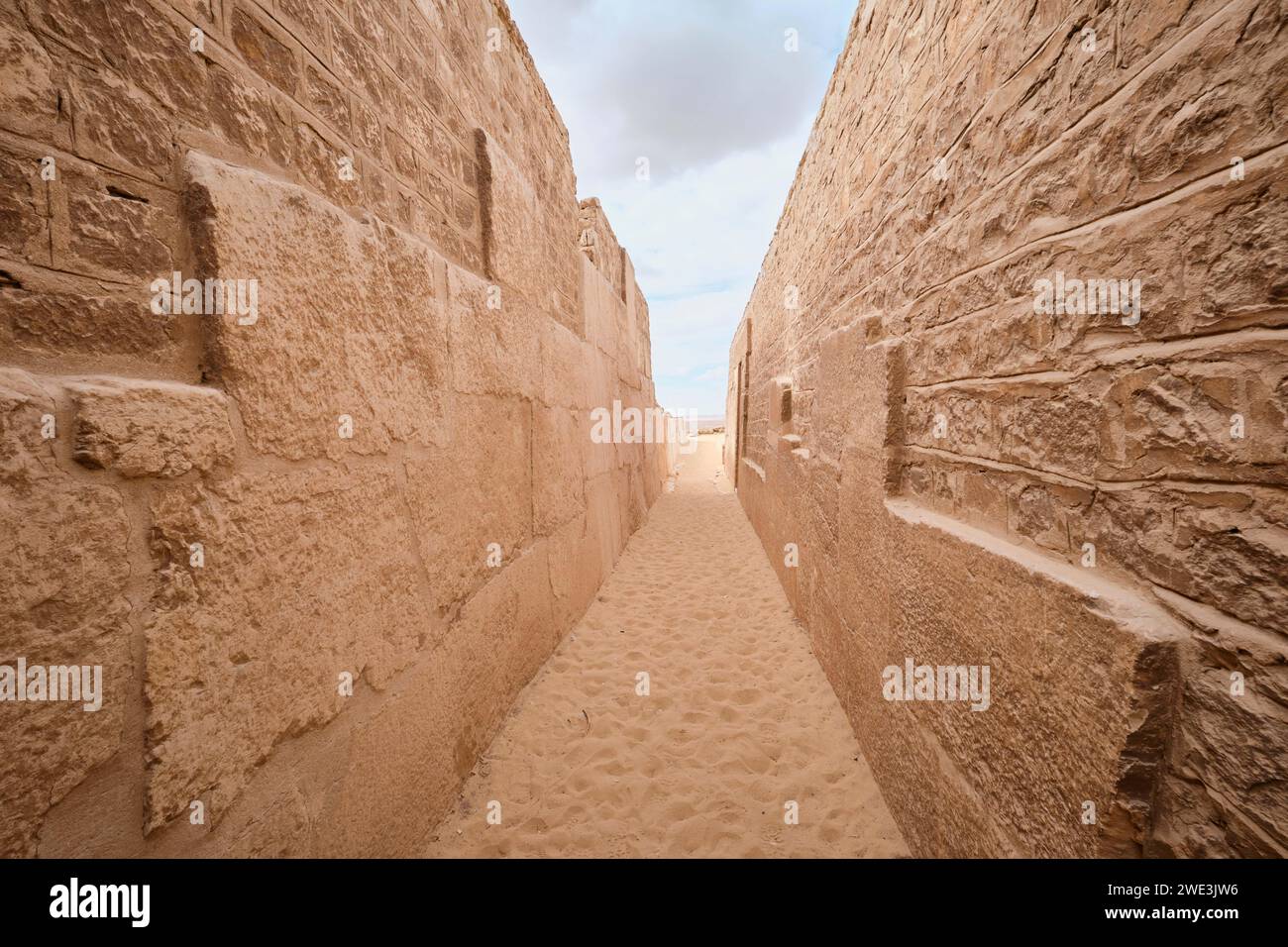 Saqqara, Egypt - January 2, 2024: Ancient Egyptian mastaba walls in Saqqara Necropolis Stock Photo