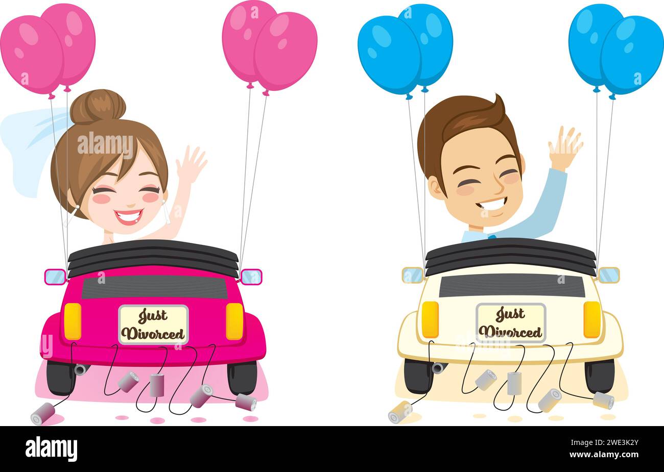 Just divorced couple happy break up amicable divorce concept Stock