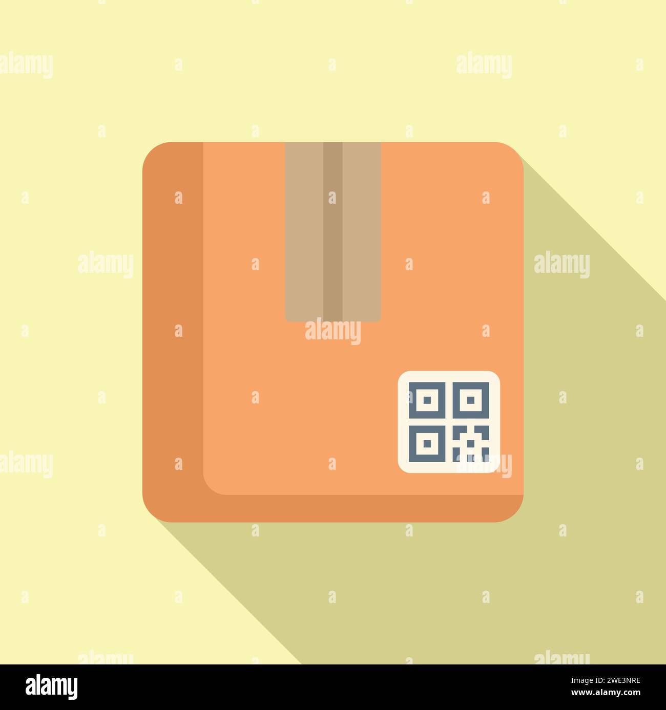 Parcel scan bar code icon flat vector. Sign pay cell. Smart bar Stock Vector