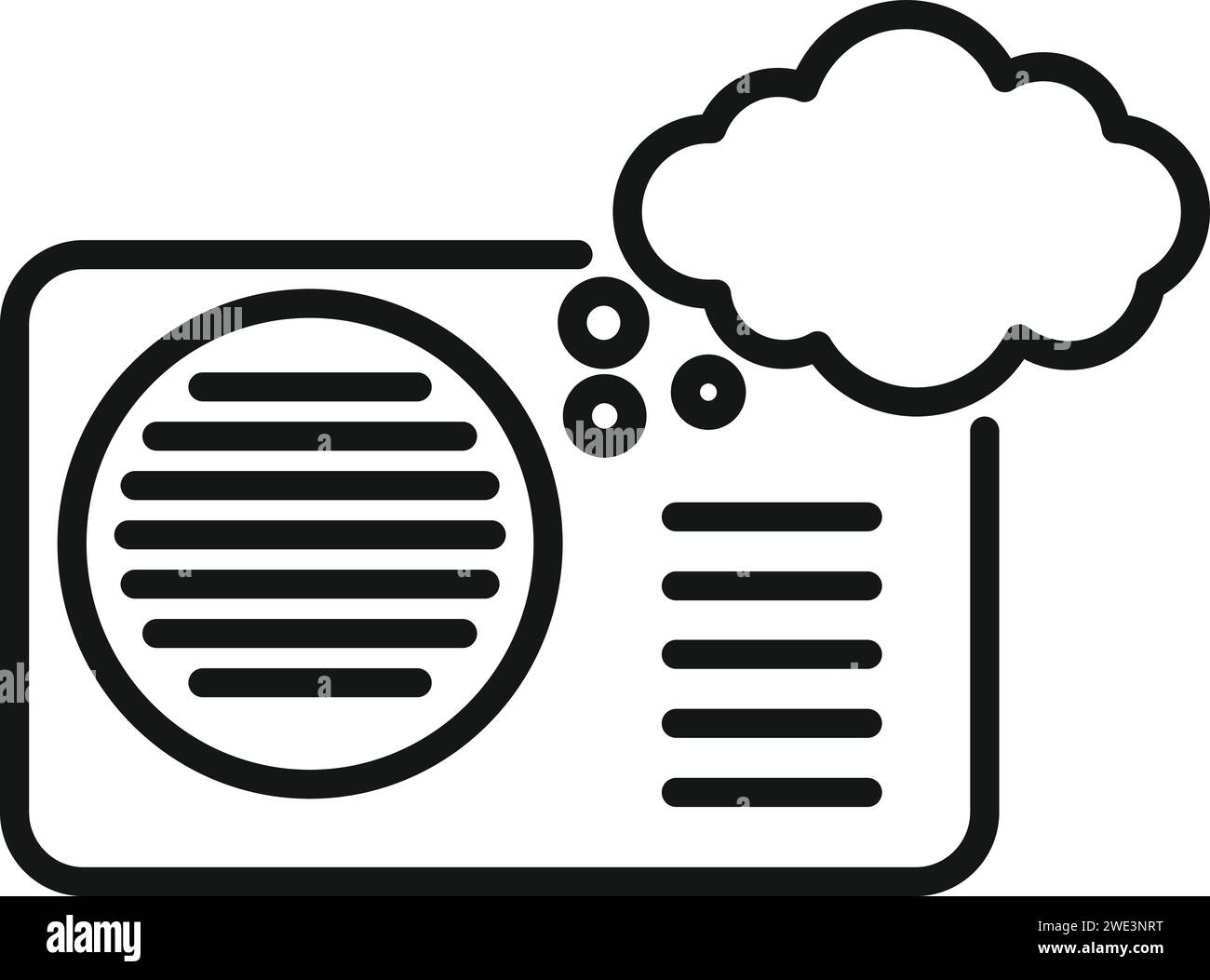 Outdoor cooling unit icon outline vector. Air conditioner repair. Control device Stock Vector