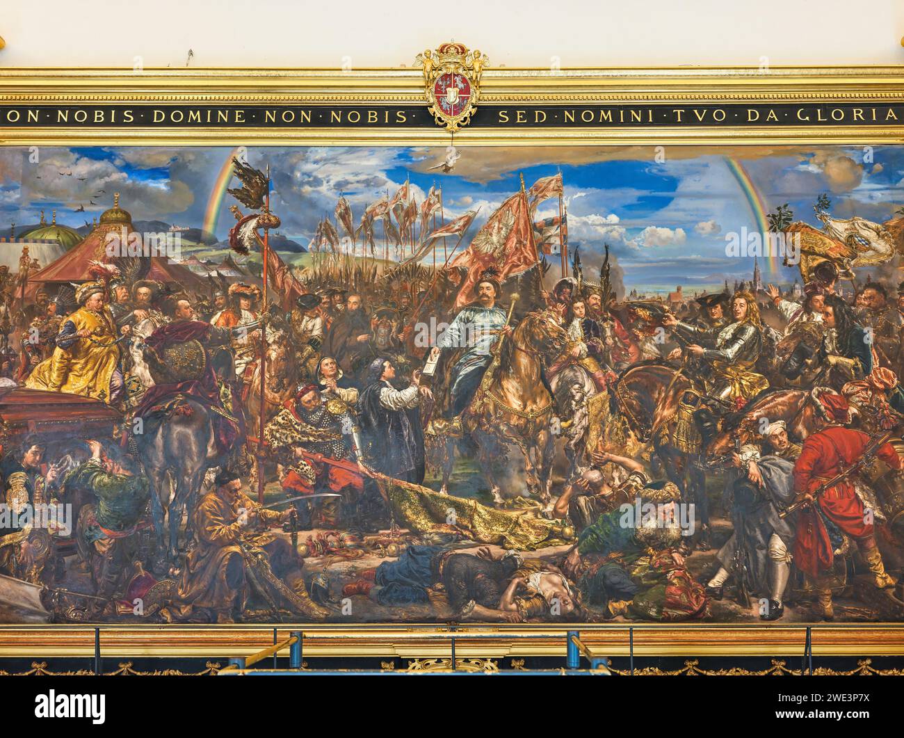 Battle of Vienna, 1683, and defeat of invading turkish army (painted by Jan Matejko); Sobieski room, Vatican museum, Rome, Italy. Stock Photo