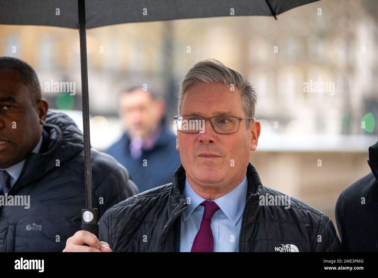 London, uk 23rd Jan 2024 . Sir Keir Starmer Leader of the Labour Party Arrives at Cabinet office Whitehall London UK  Credit: Richard Lincoln/Alamy Live News Stock Photo