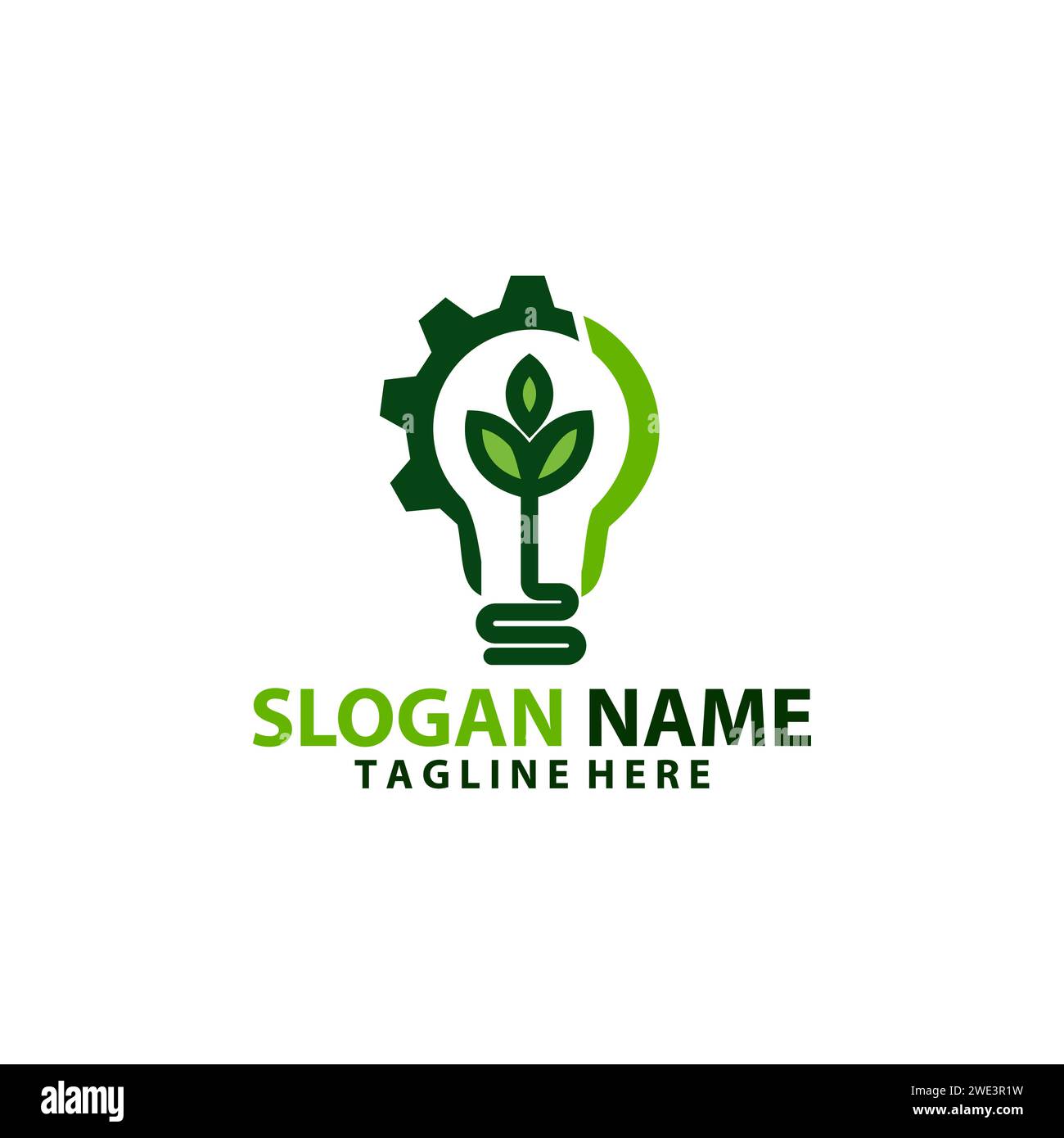 green light bulb industry logo design vector Stock Vector